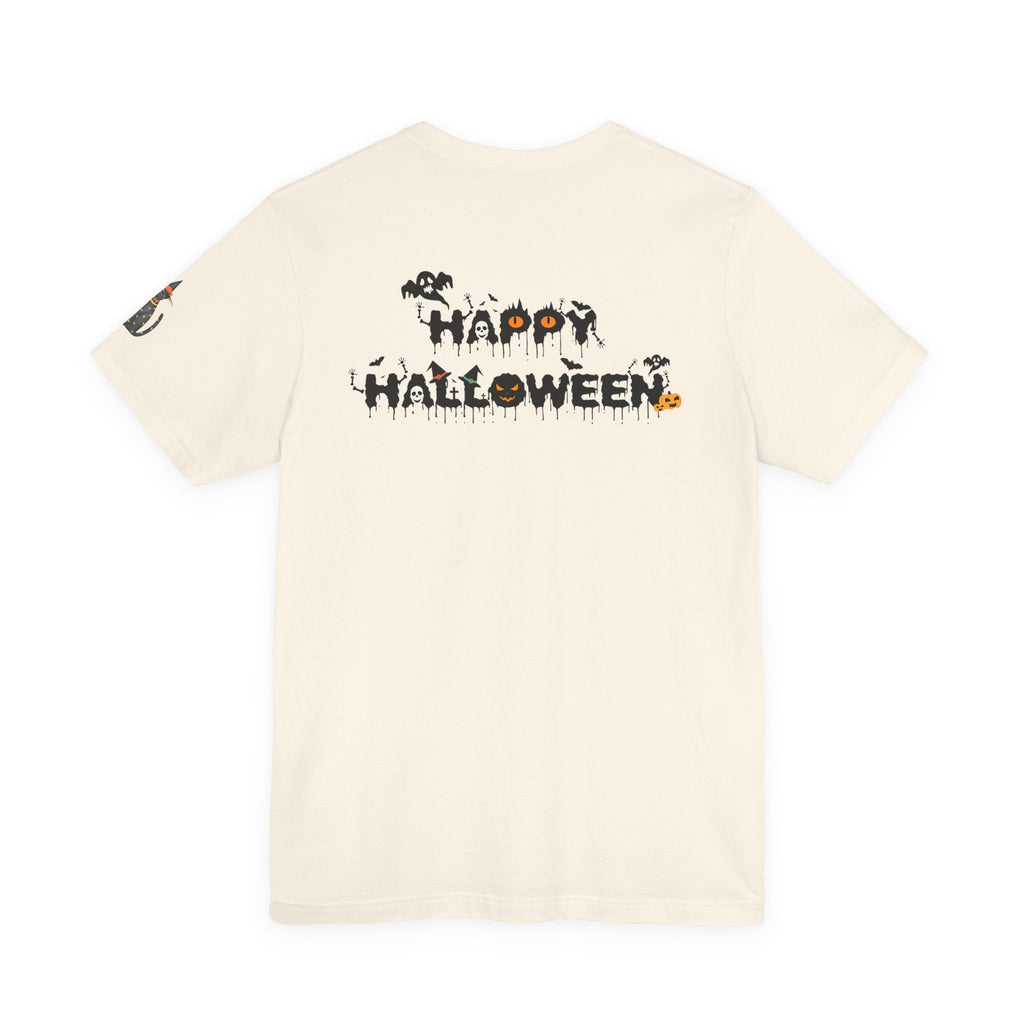 Halloween Cat Tee, Spooky Cat Shirt, Unisex Halloween T-Shirt, Pumpkin Cat Apparel, Halloween Costume Tee - Etna Gift