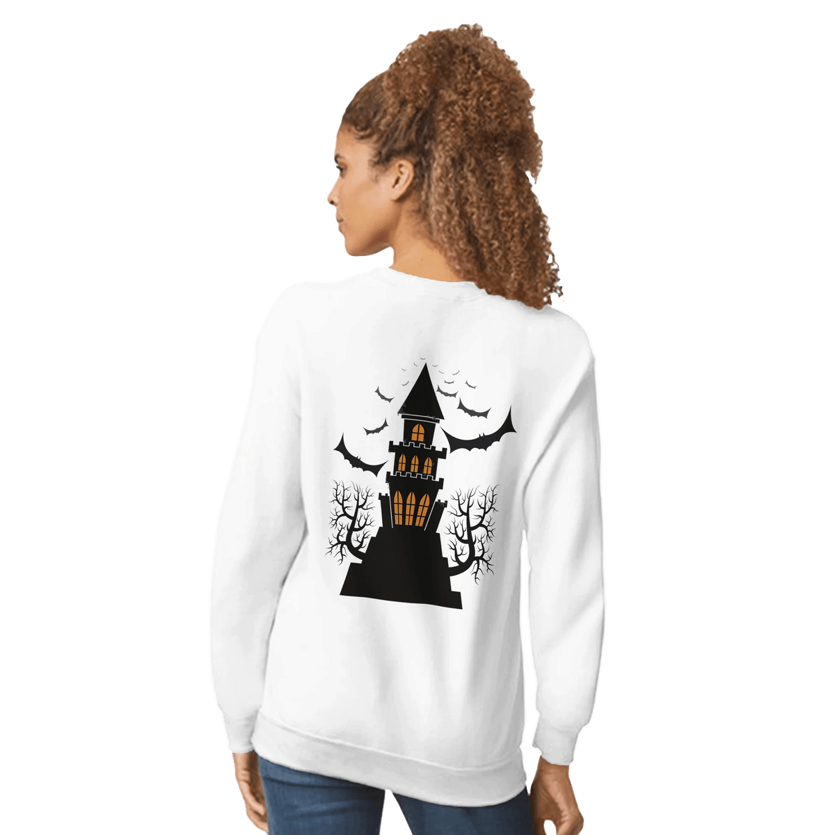 Halloween Pumpkin Crewneck Sweatshirt – Comfortable Unisex Holiday Graphic Pullover - Etna Gift