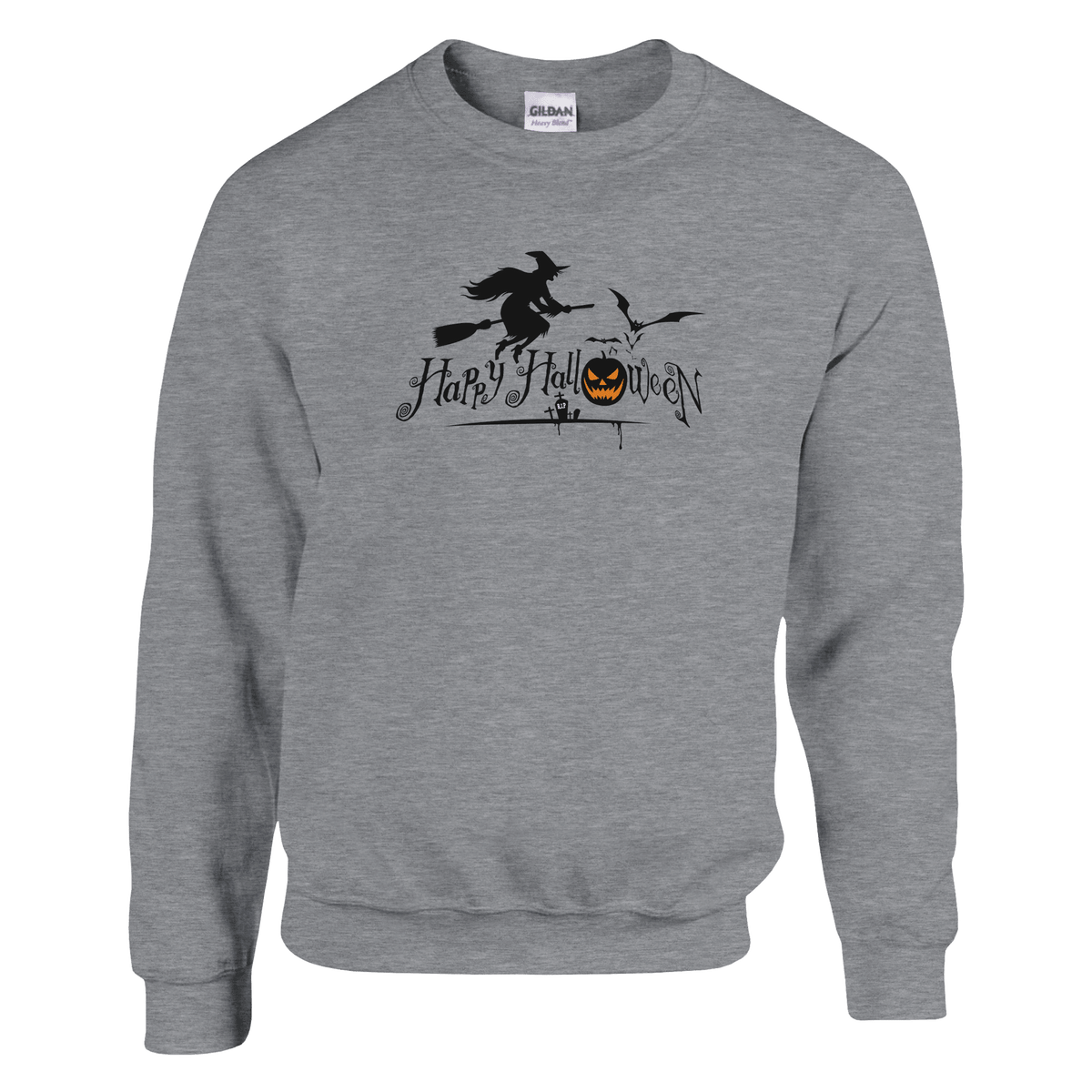 Halloween Pumpkin Crewneck Sweatshirt – Comfortable Unisex Holiday Graphic Pullover - Etna Gift