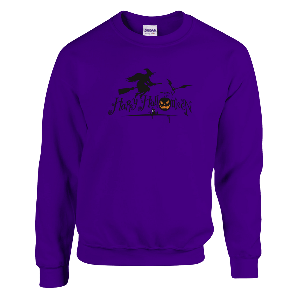 Halloween Pumpkin Crewneck Sweatshirt – Comfortable Unisex Holiday Graphic Pullover - Etna Gift