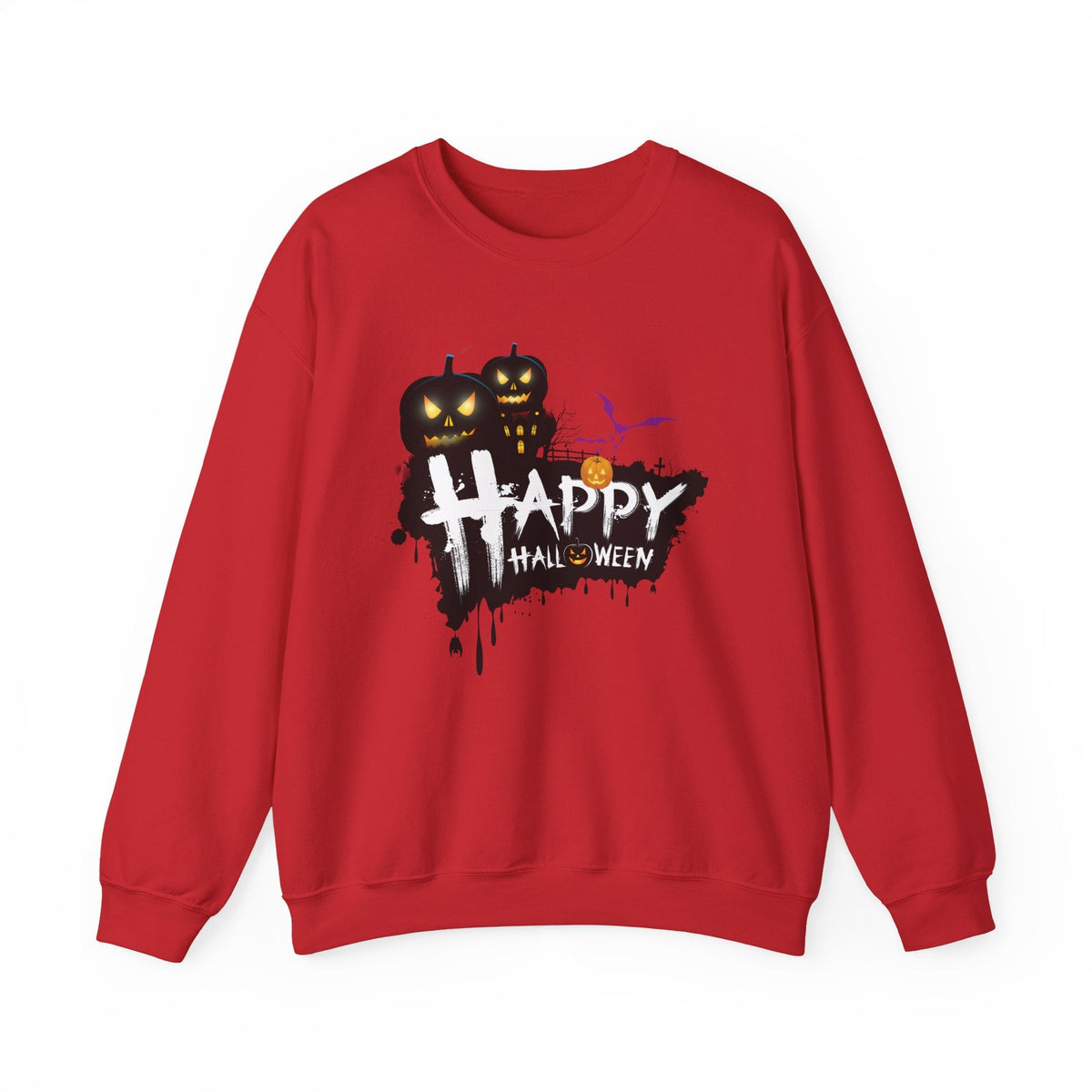 Halloween Pumpkin Crewneck Sweatshirt — "Happy Halloween" Graphic - Etna Gift