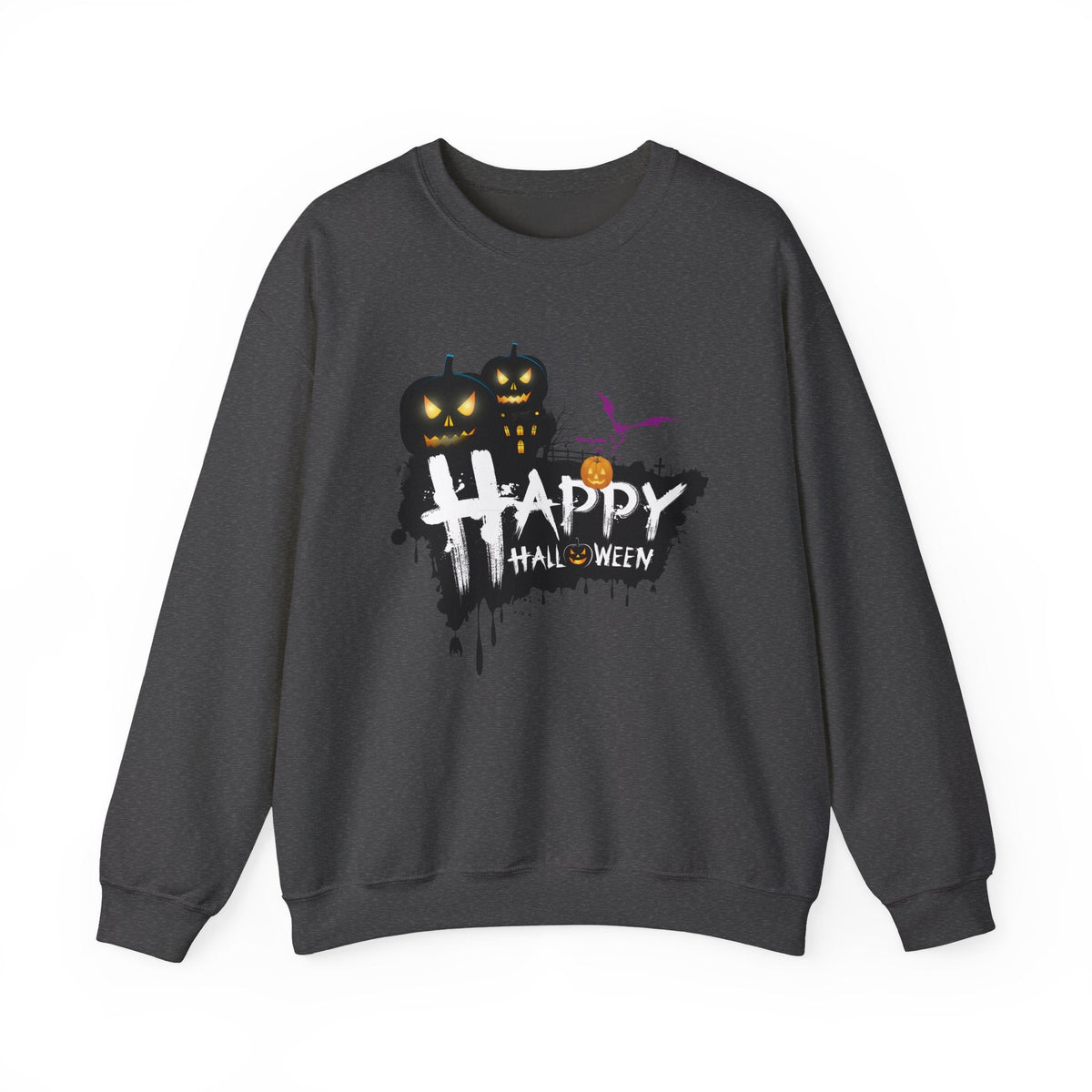 Halloween Pumpkin Crewneck Sweatshirt — "Happy Halloween" Graphic - Etna Gift