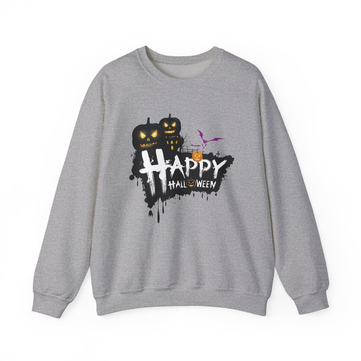 Halloween Pumpkin Crewneck Sweatshirt — "Happy Halloween" Graphic - Etna Gift