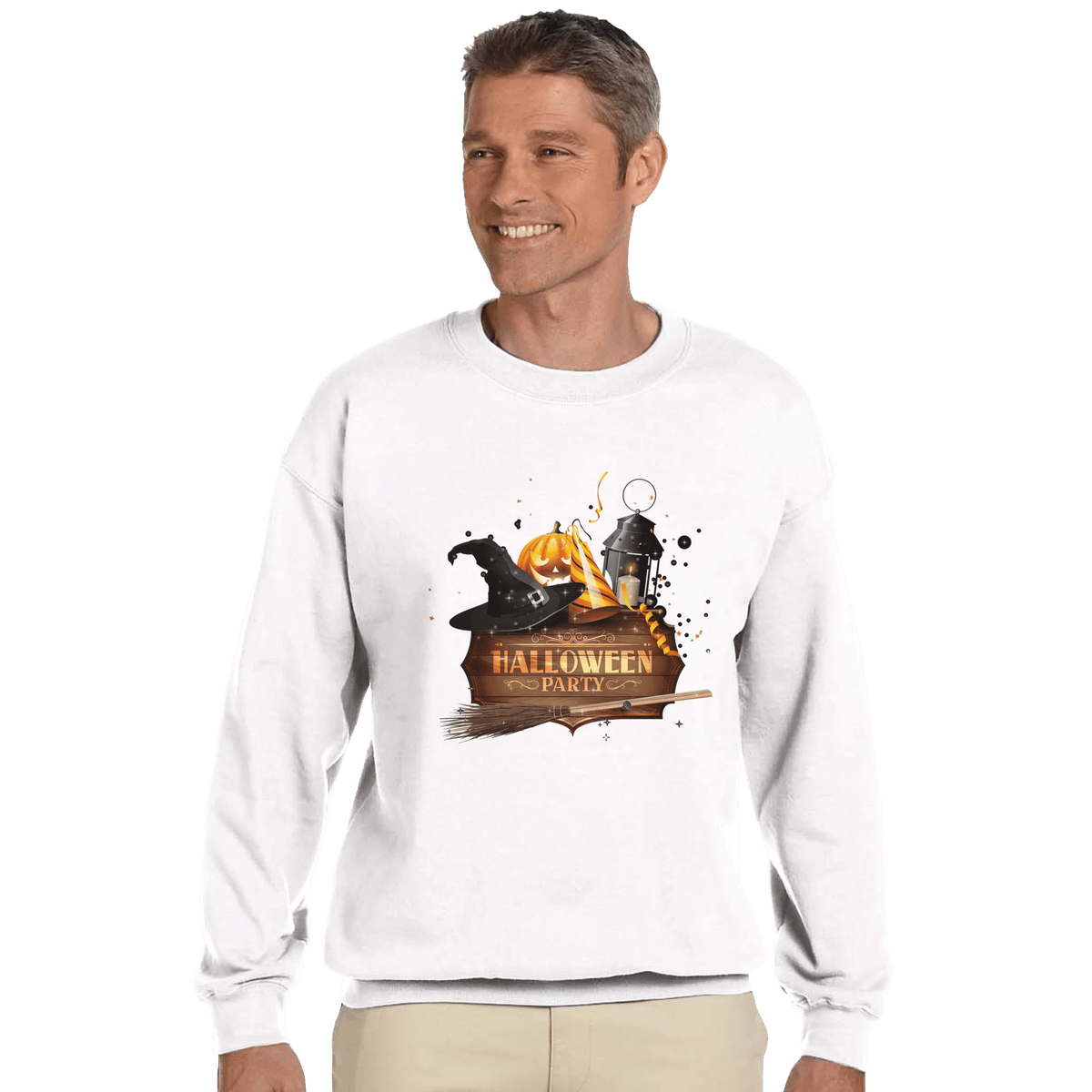 Halloween Pumpkin Crewneck Sweatshirt - Premium Heavy Blend Graphic Sweater - Etna Gift