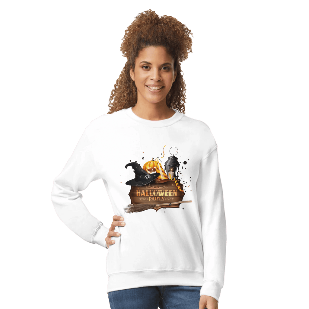 Halloween Pumpkin Crewneck Sweatshirt - Premium Heavy Blend Graphic Sweater - Etna Gift