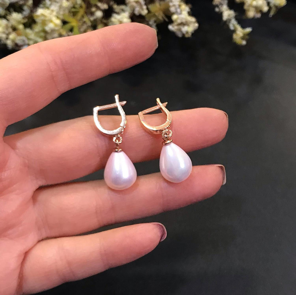Handcrafted 925 Sterling Silver Pearl Earrings Timeless Jewelry - Etna Gift