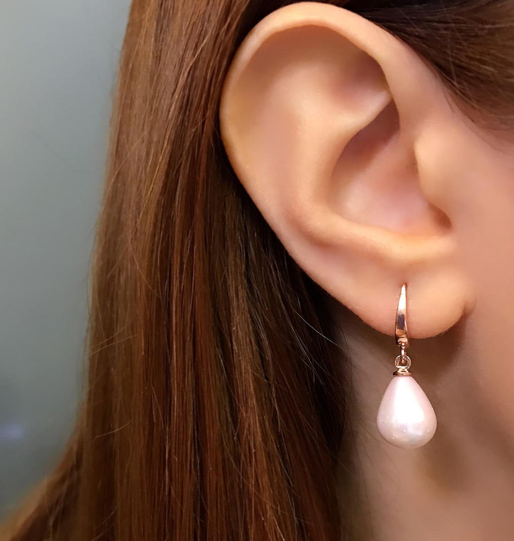 Handcrafted 925 Sterling Silver Pearl Earrings Timeless Jewelry - Etna Gift