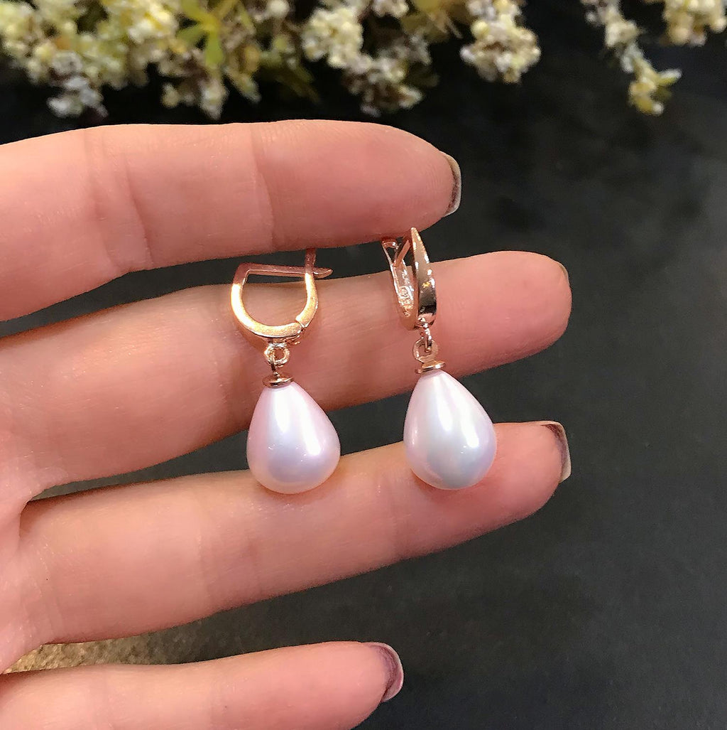 Handcrafted 925 Sterling Silver Pearl Earrings Timeless Jewelry - Etna Gift