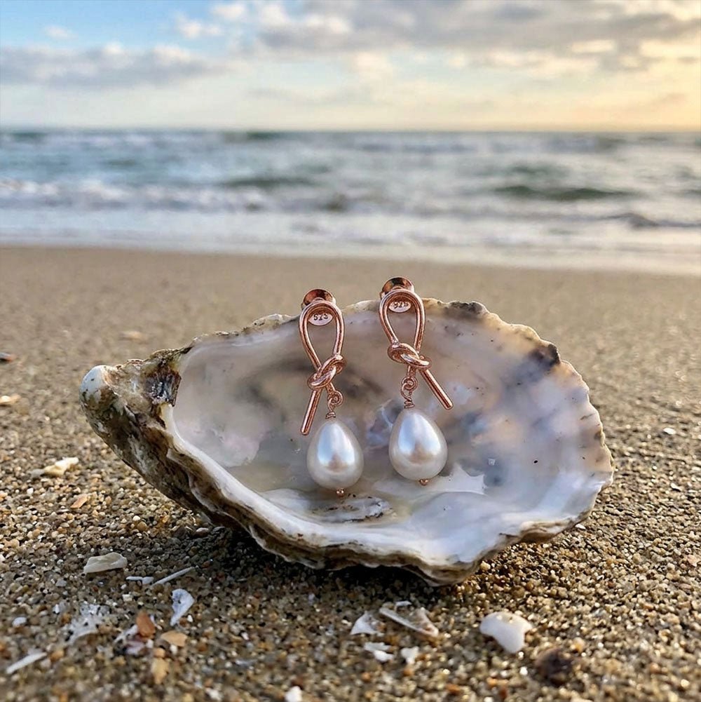 Handcrafted 925 Sterling Silver Pearl Earrings Timeless Jewelry - Etna Gift