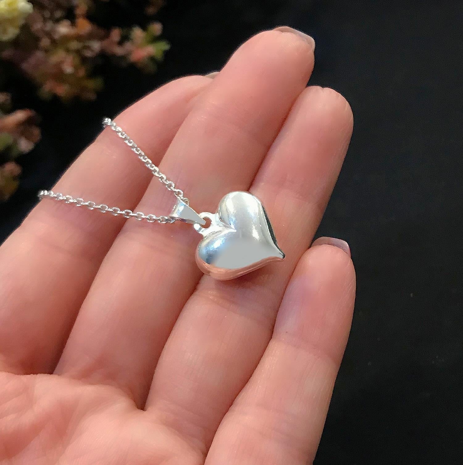 Heart necklace 925 sterling silver heart necklace - Etna Gift