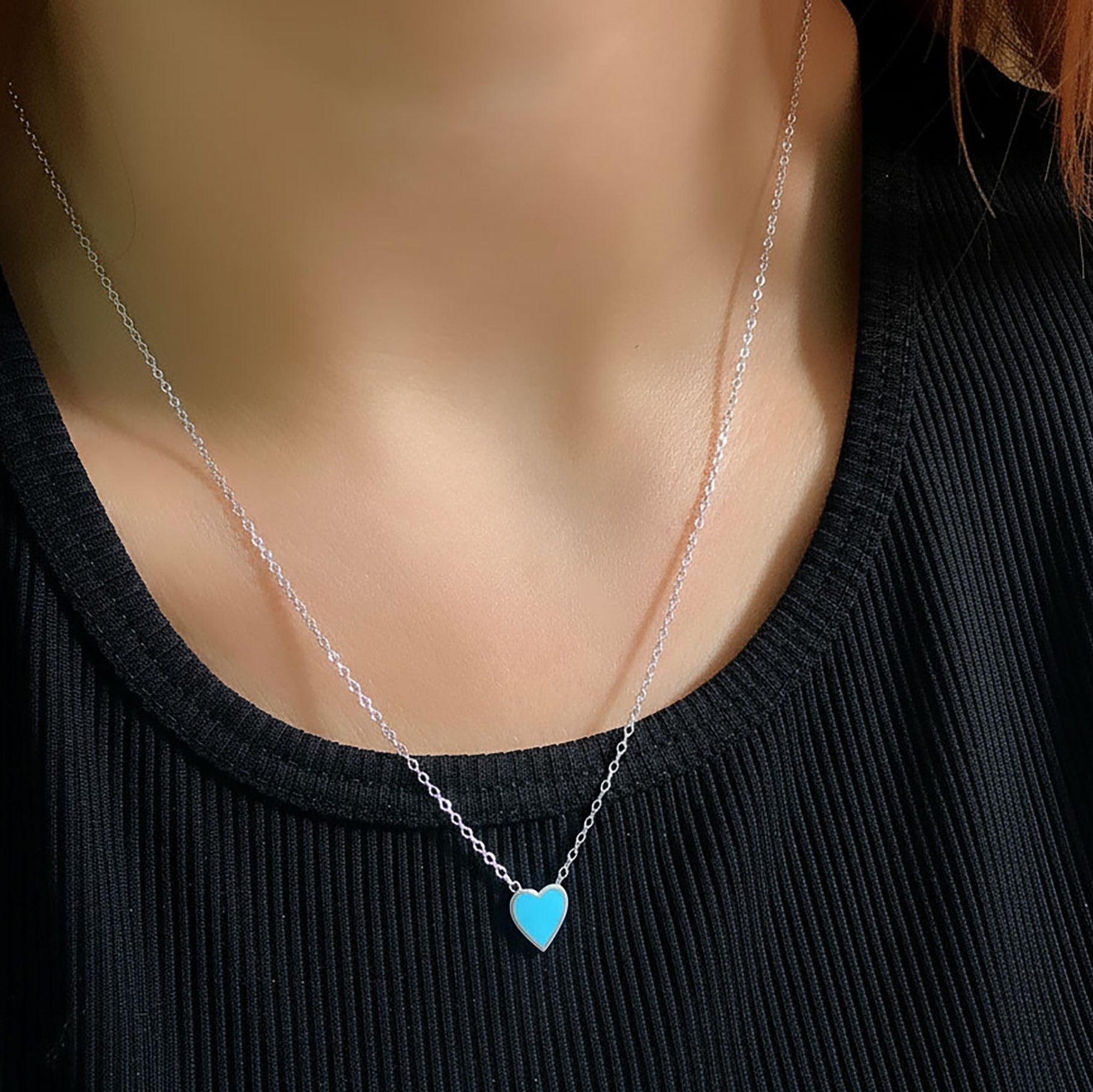 Heart necklace 925 sterling silver heart necklace - Etna Gift