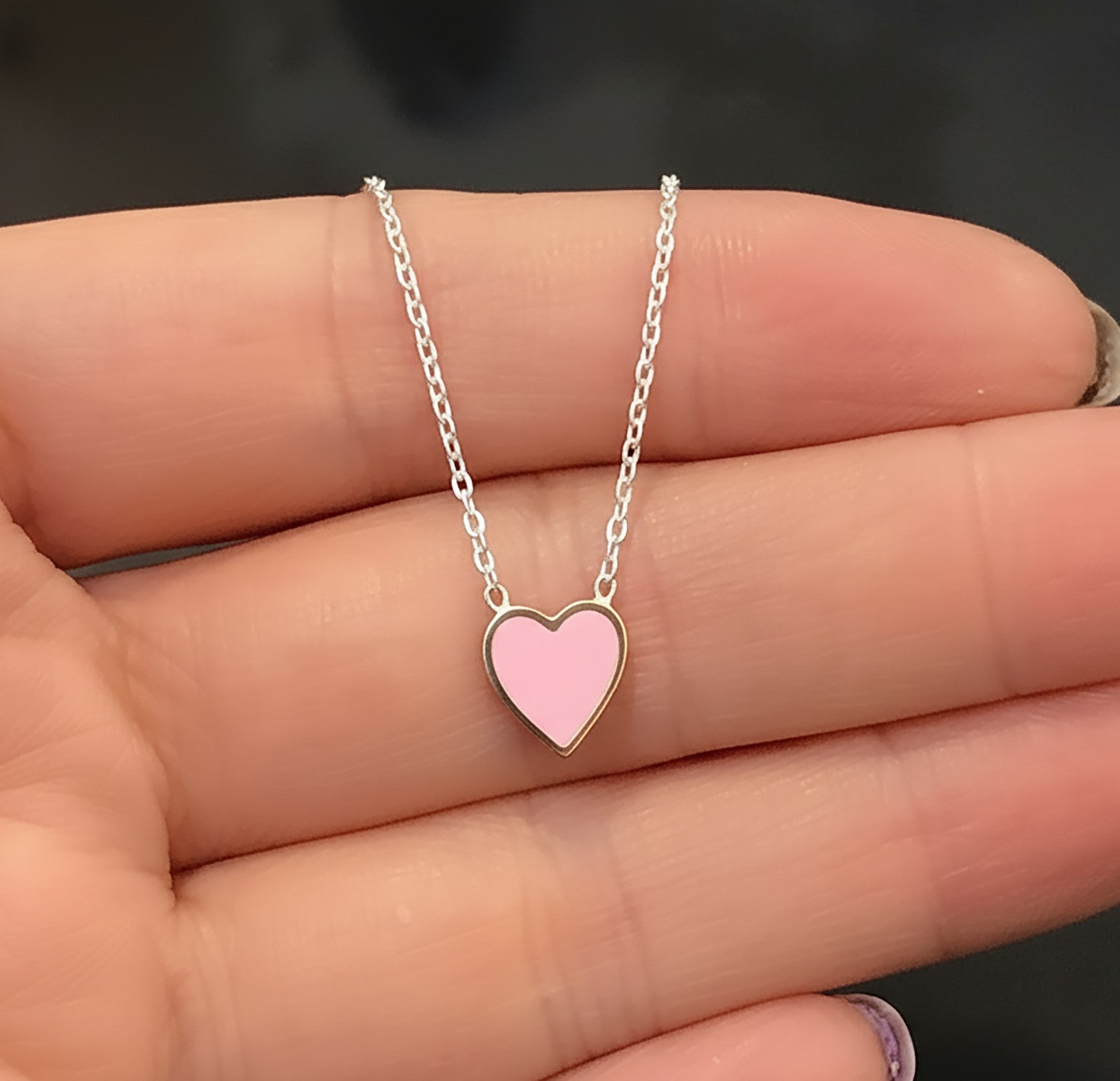 Heart necklace 925 sterling silver heart necklace - Etna Gift