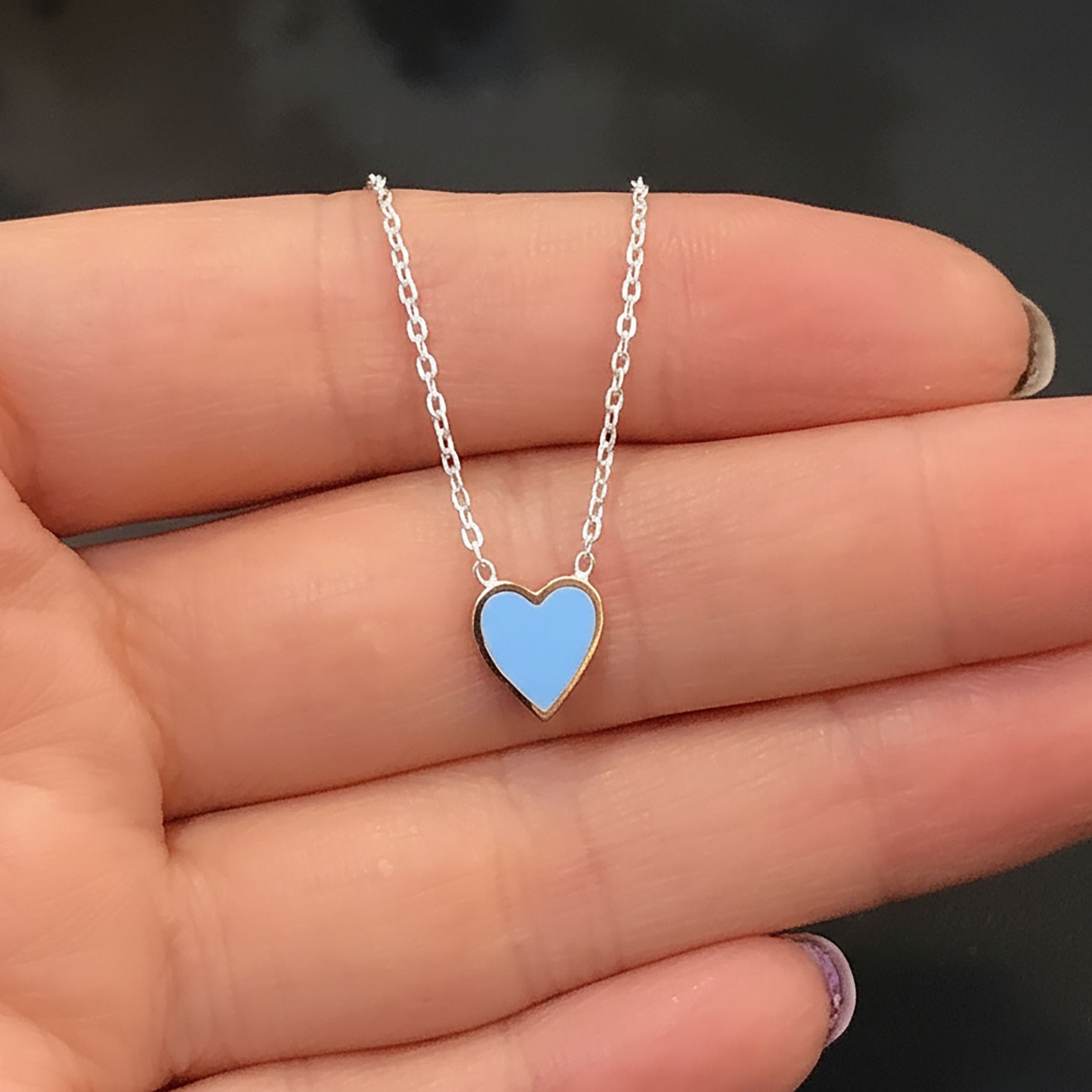 Heart necklace 925 sterling silver heart necklace - Etna Gift