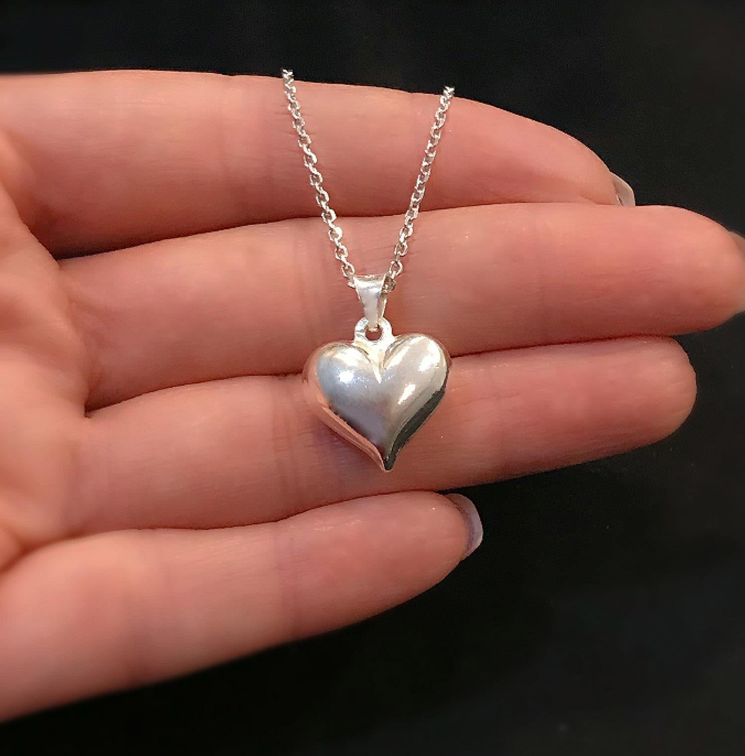 Heart necklace 925 sterling silver heart necklace - Etna Gift