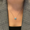 Heart necklace 925 sterling silver heart necklace white - Etna Gift