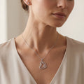 Heart Necklace with Diamond — 925 Sterling Silver Heart Necklace (White) - Etna Gift