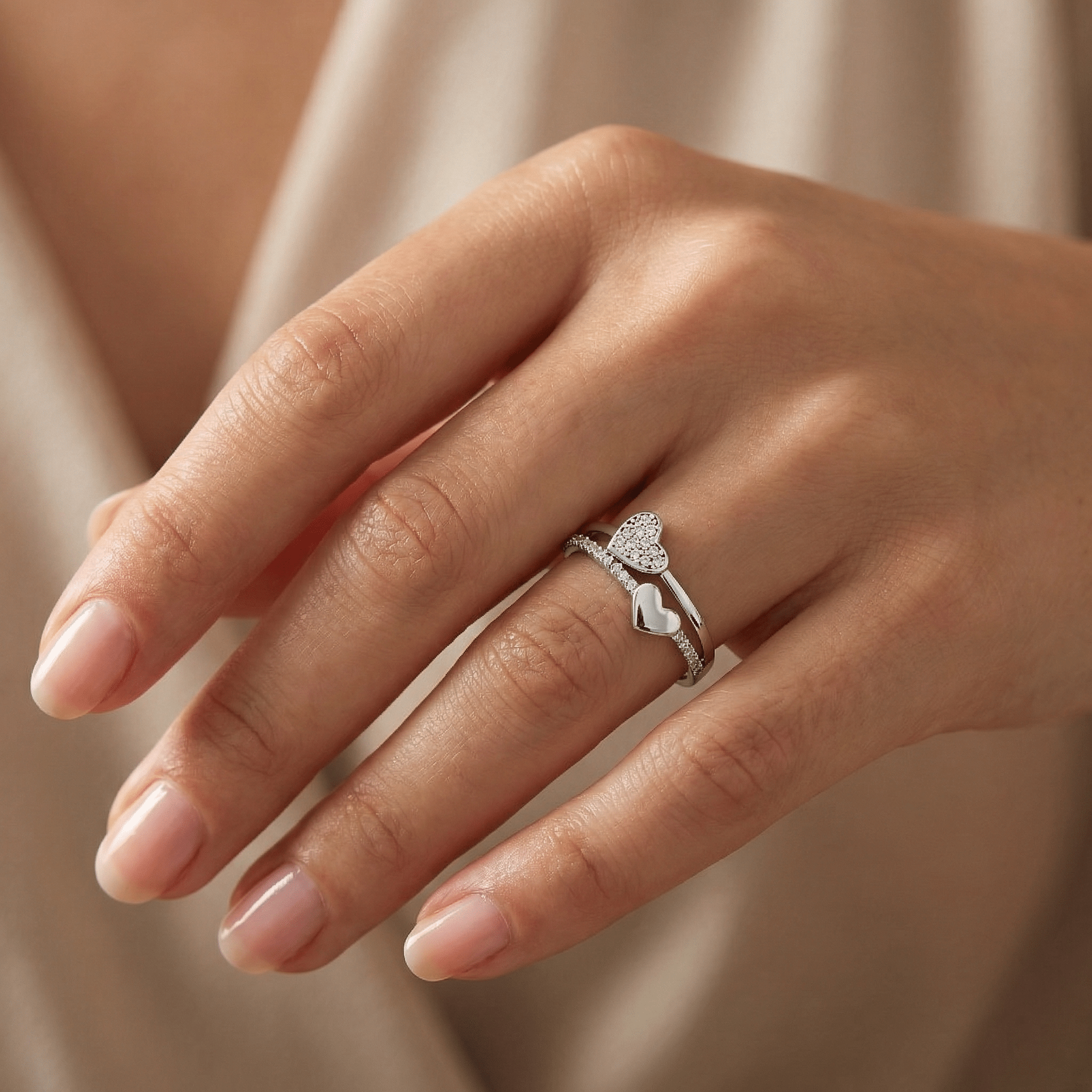 Heart ring 925 sterling silver women's ring - Etna Gift