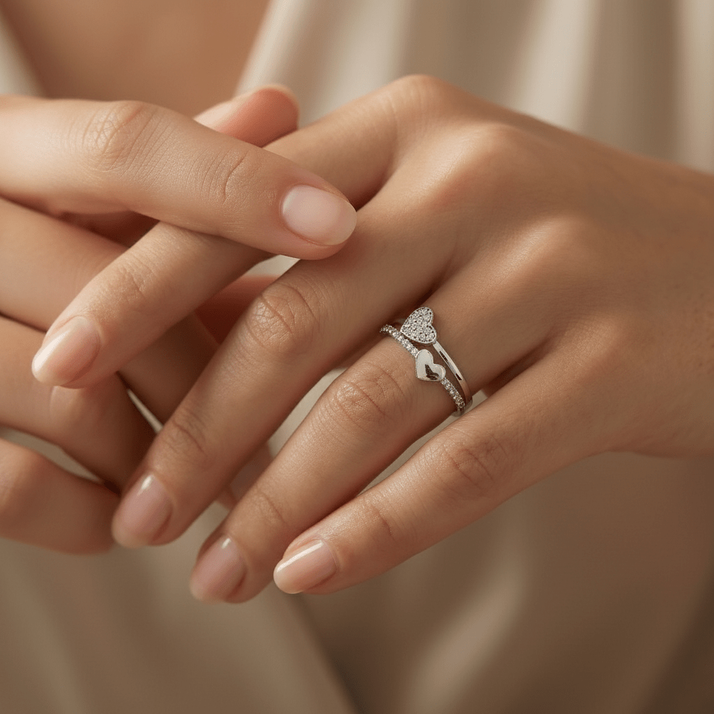 Heart ring 925 sterling silver women's ring - Etna Gift