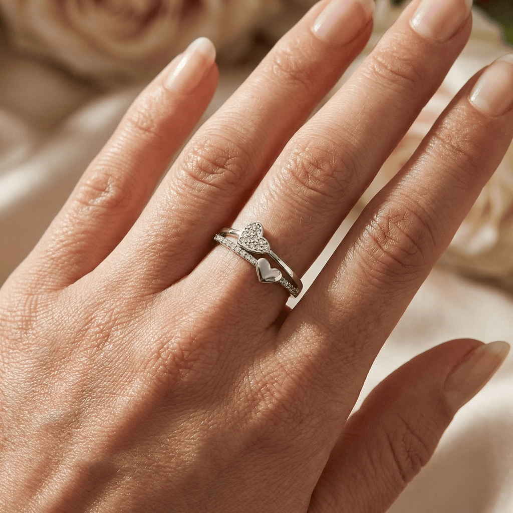 Heart ring 925 sterling silver women's ring - Etna Gift