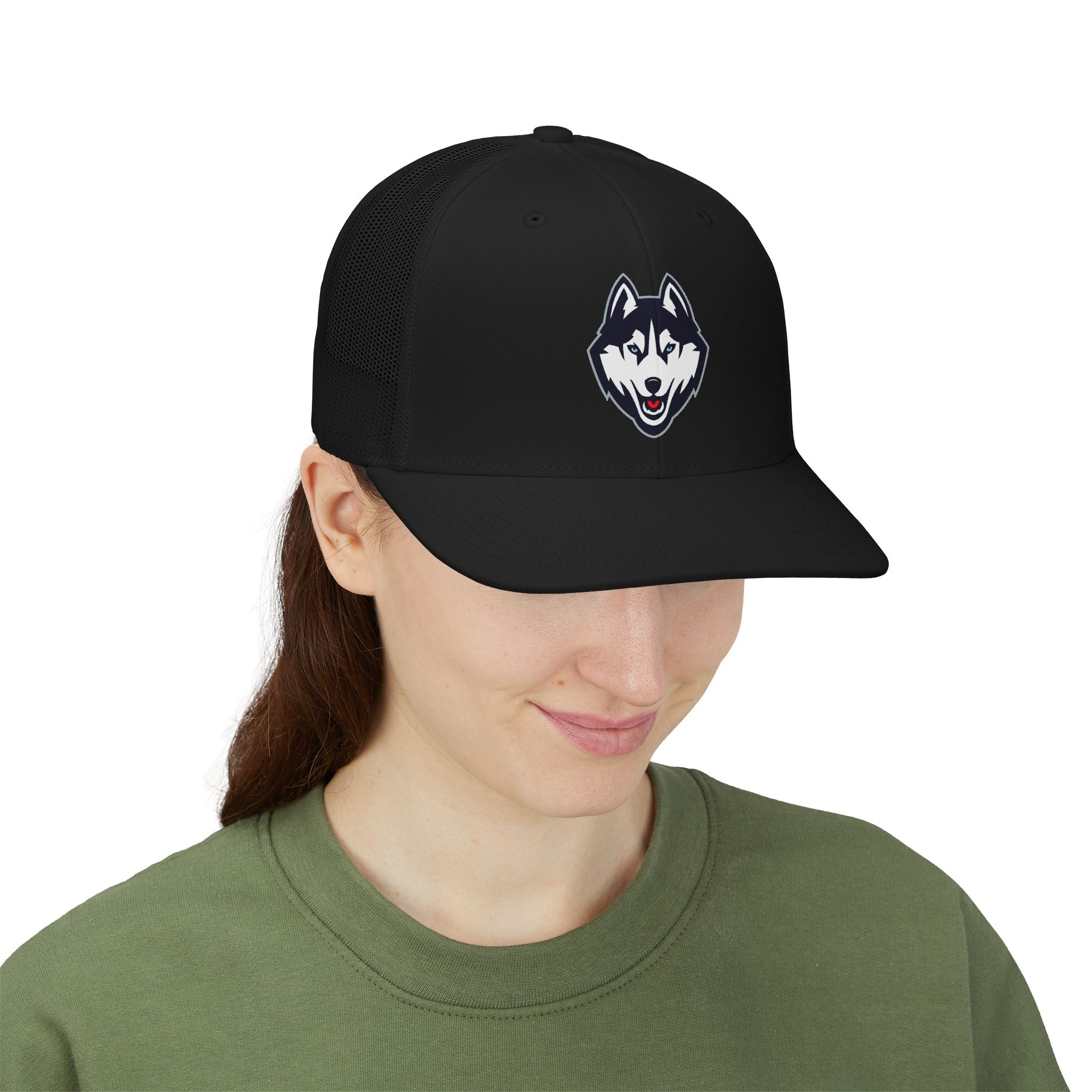 Husky Logo Trucker Cap — Embroidered Snapback Hat - Etna Gift