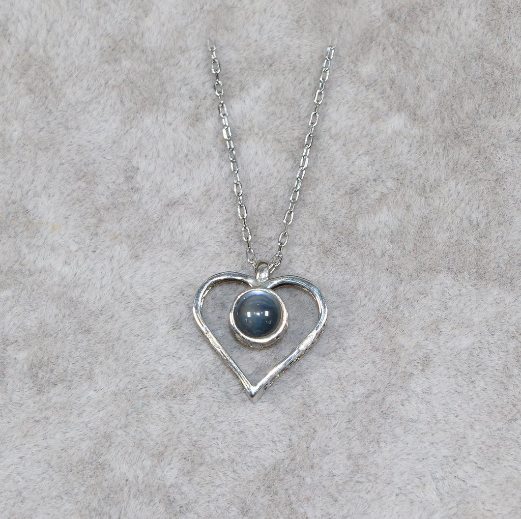 Sterling Silver 'I Love You in 100 Languages' Heart Necklace - Etna Gift