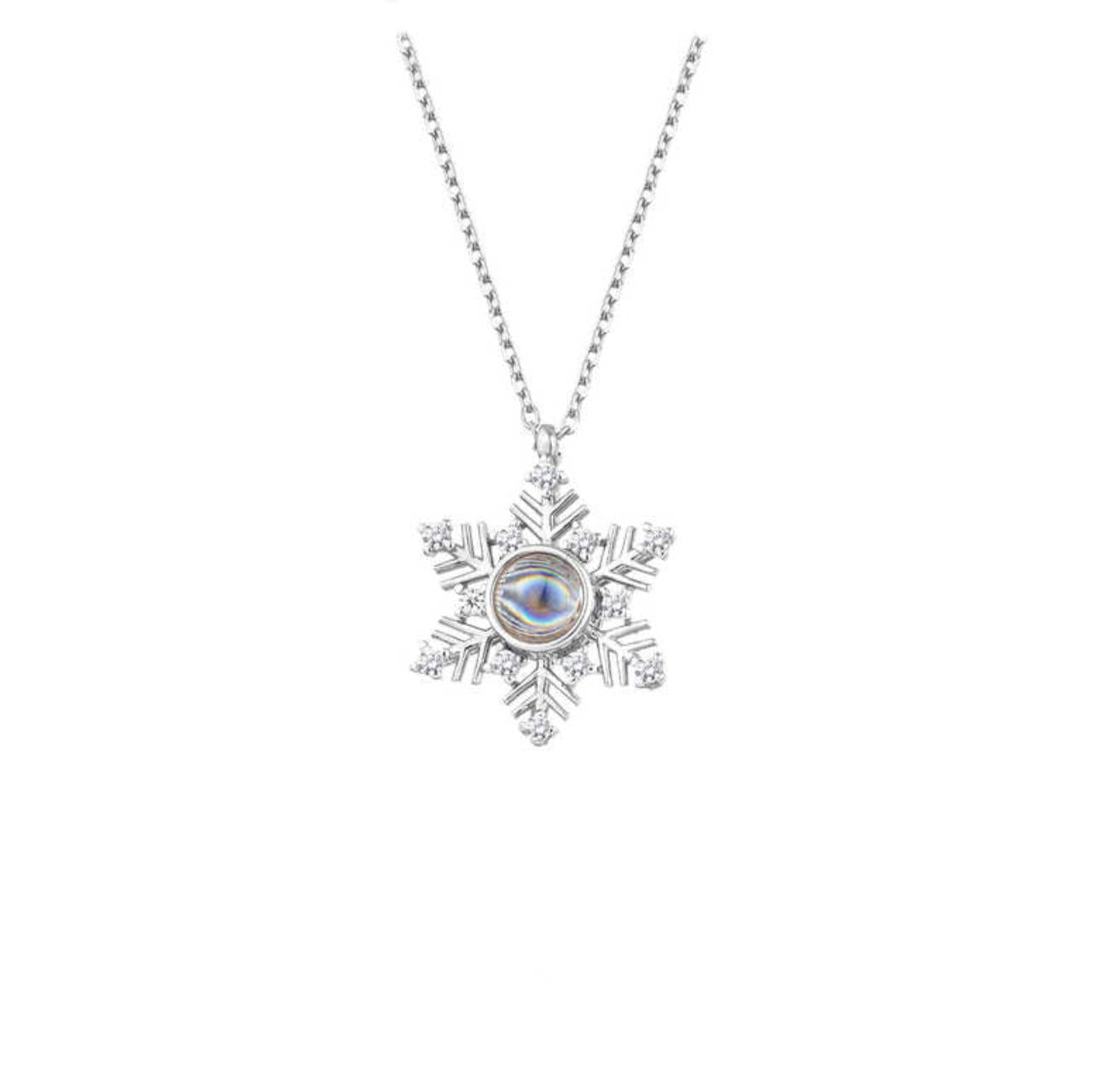 I Love You in 100 Languages Snowflake Necklace 925 Sterling Silver Necklace - Etna Gift