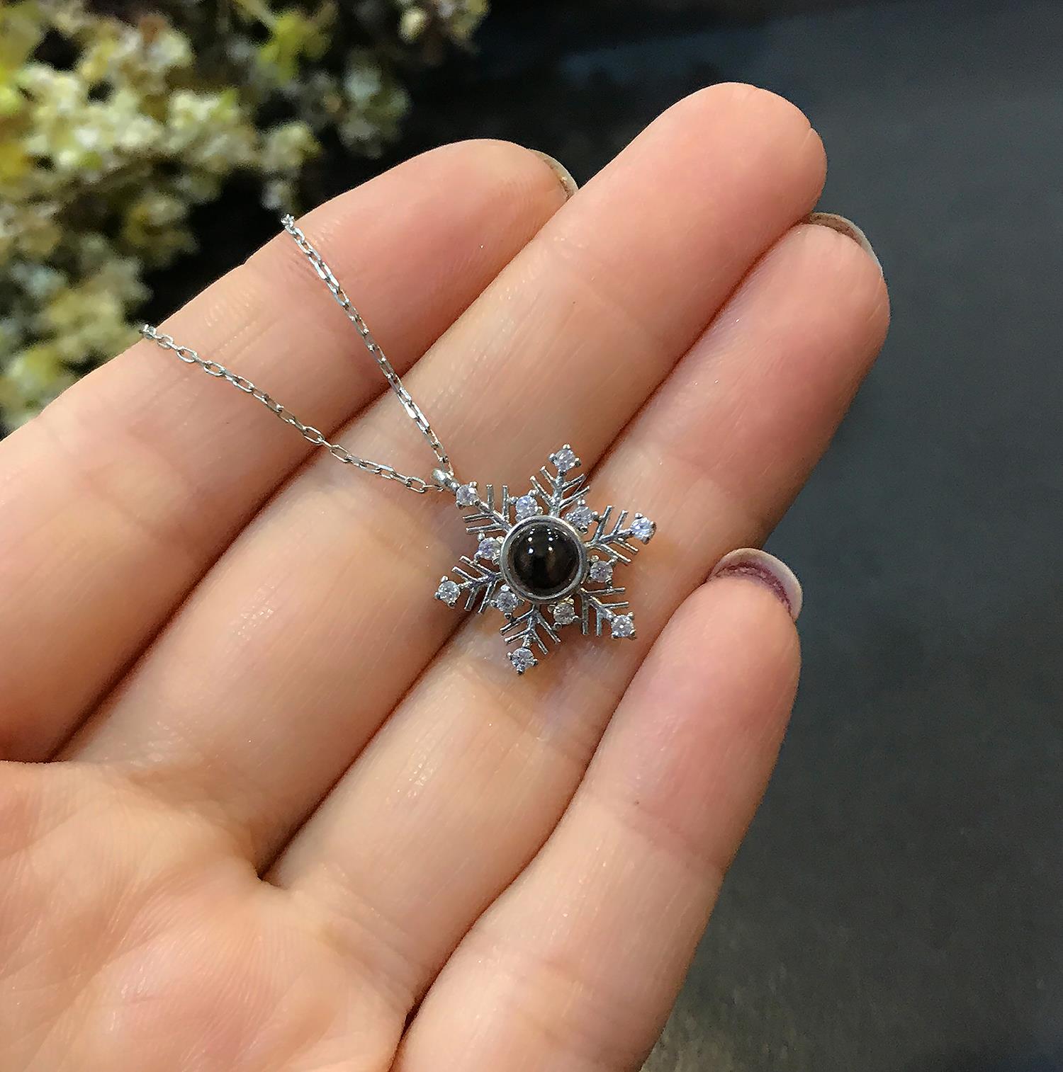 I Love You in 100 Languages Snowflake Necklace 925 Sterling Silver Necklace - Etna Gift