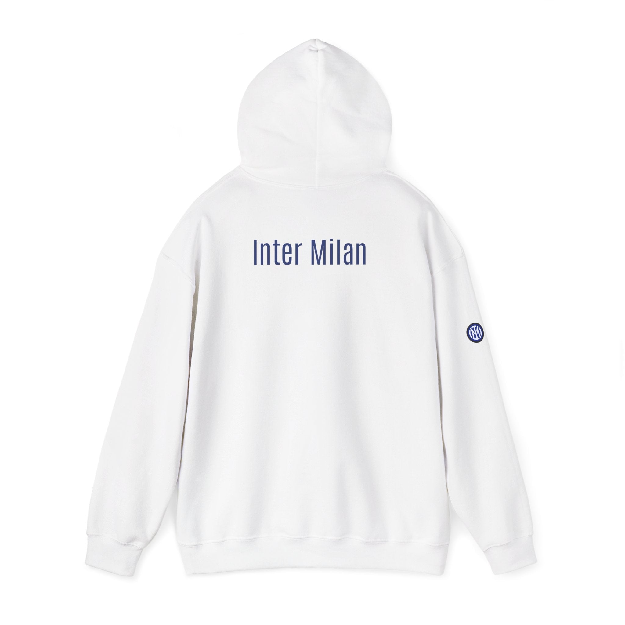 Inter Milan Logo Hoodie White Soccer Fan Pullover - Etna Gift