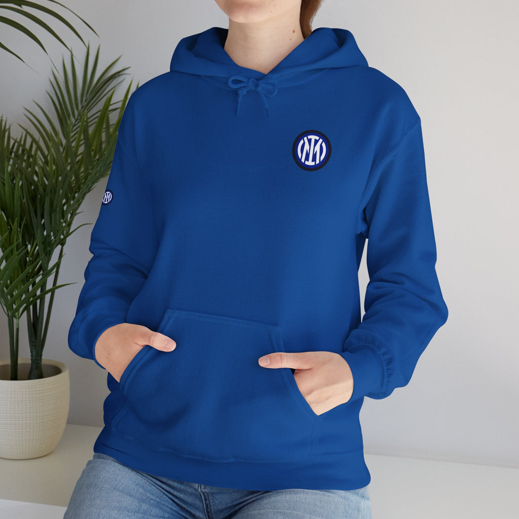 Inter Milan Logo Hoodie White Soccer Fan Pullover - Etna Gift