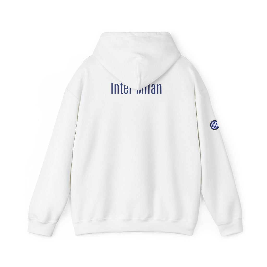Inter Milan Logo Hoodie White Soccer Fan Pullover - Etna Gift