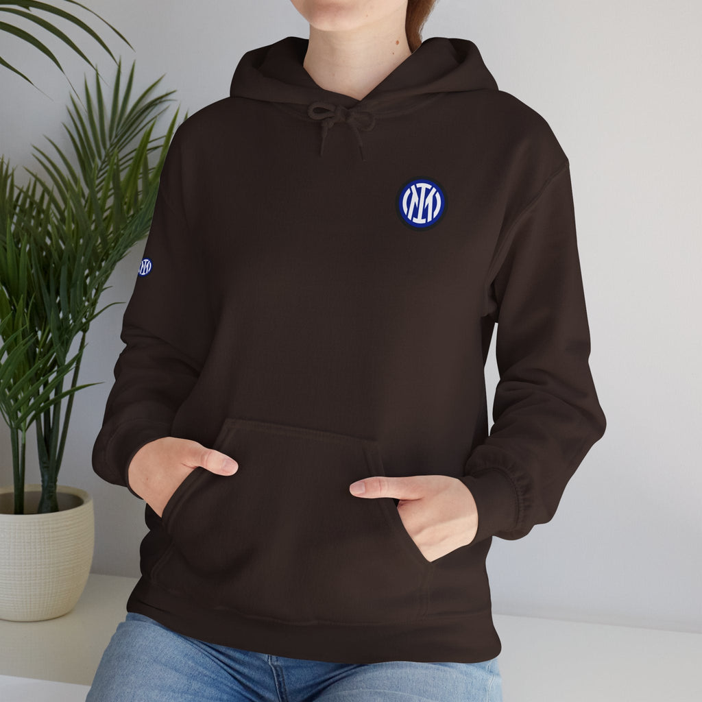 Inter Milan Logo Hoodie White Soccer Fan Pullover - Etna Gift