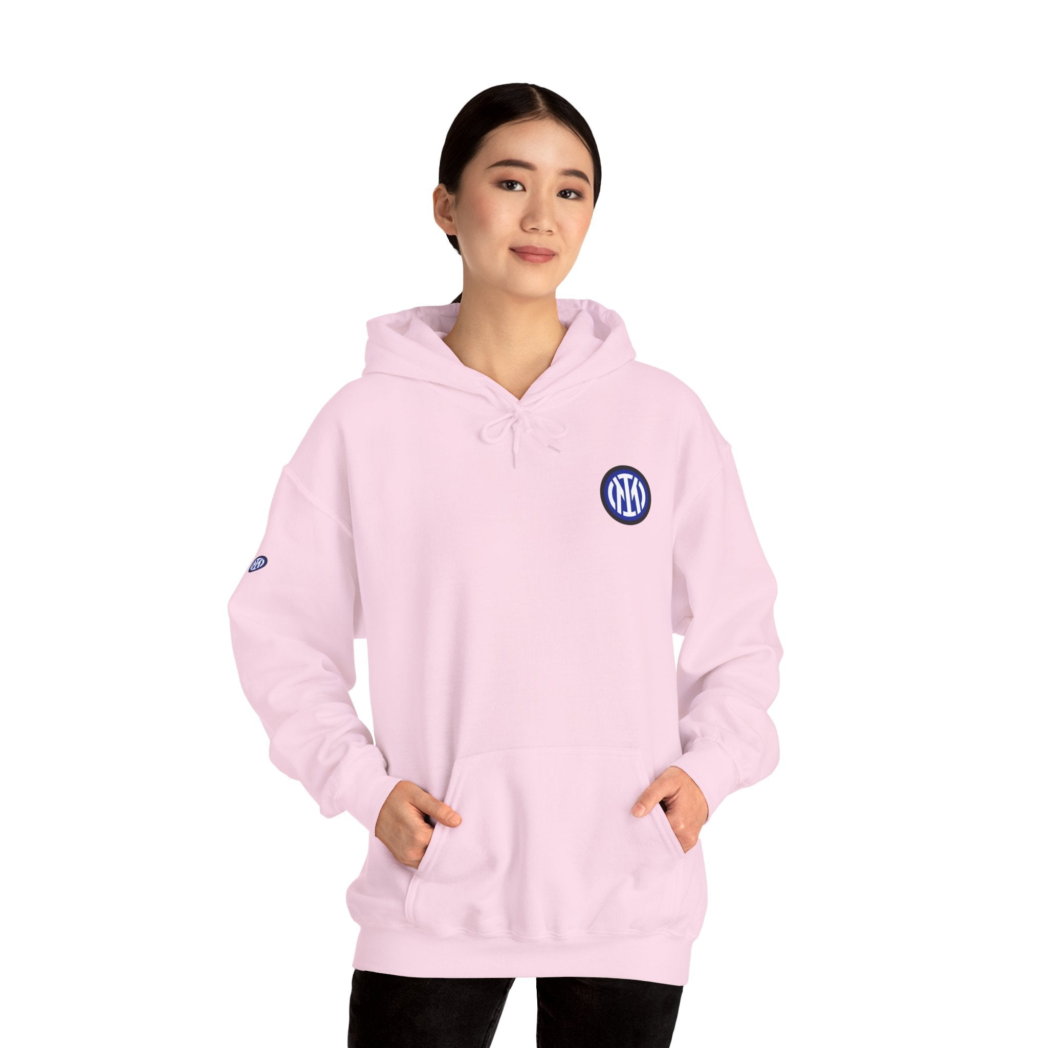 Inter Milan Logo Hoodie White Soccer Fan Pullover - Etna Gift