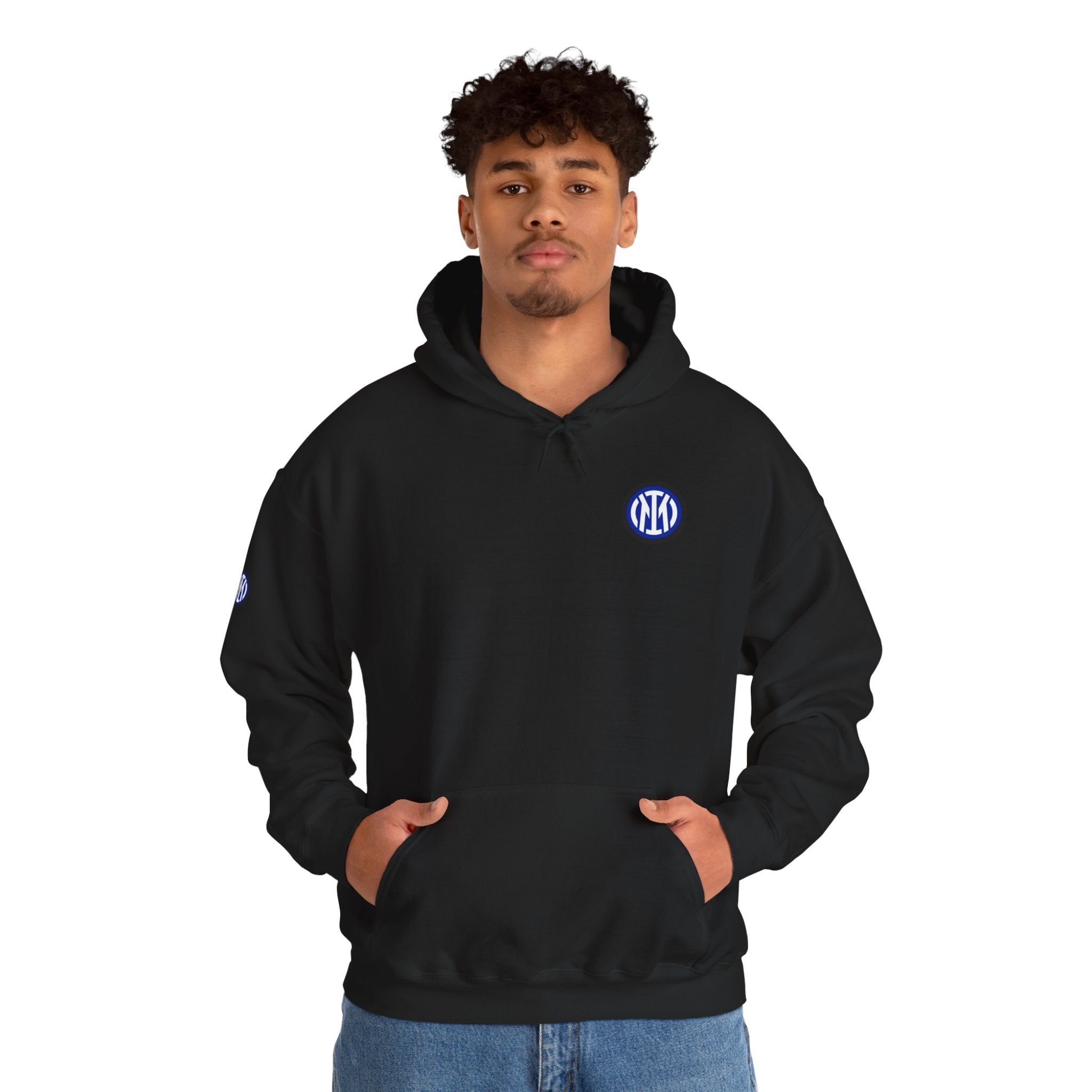 Inter Milan Logo Hoodie White Soccer Fan Pullover - Etna Gift