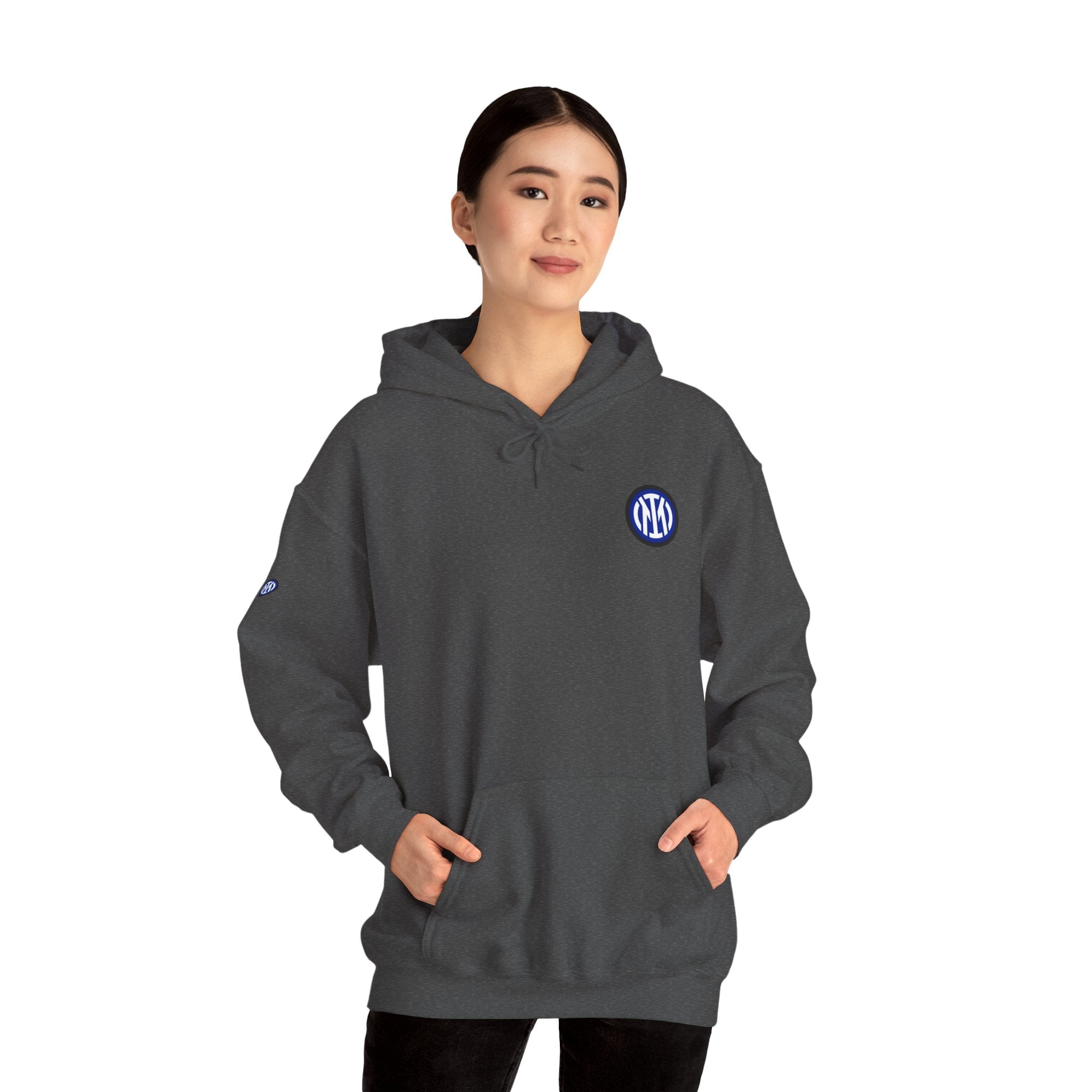 Inter Milan Logo Hoodie White Soccer Fan Pullover - Etna Gift