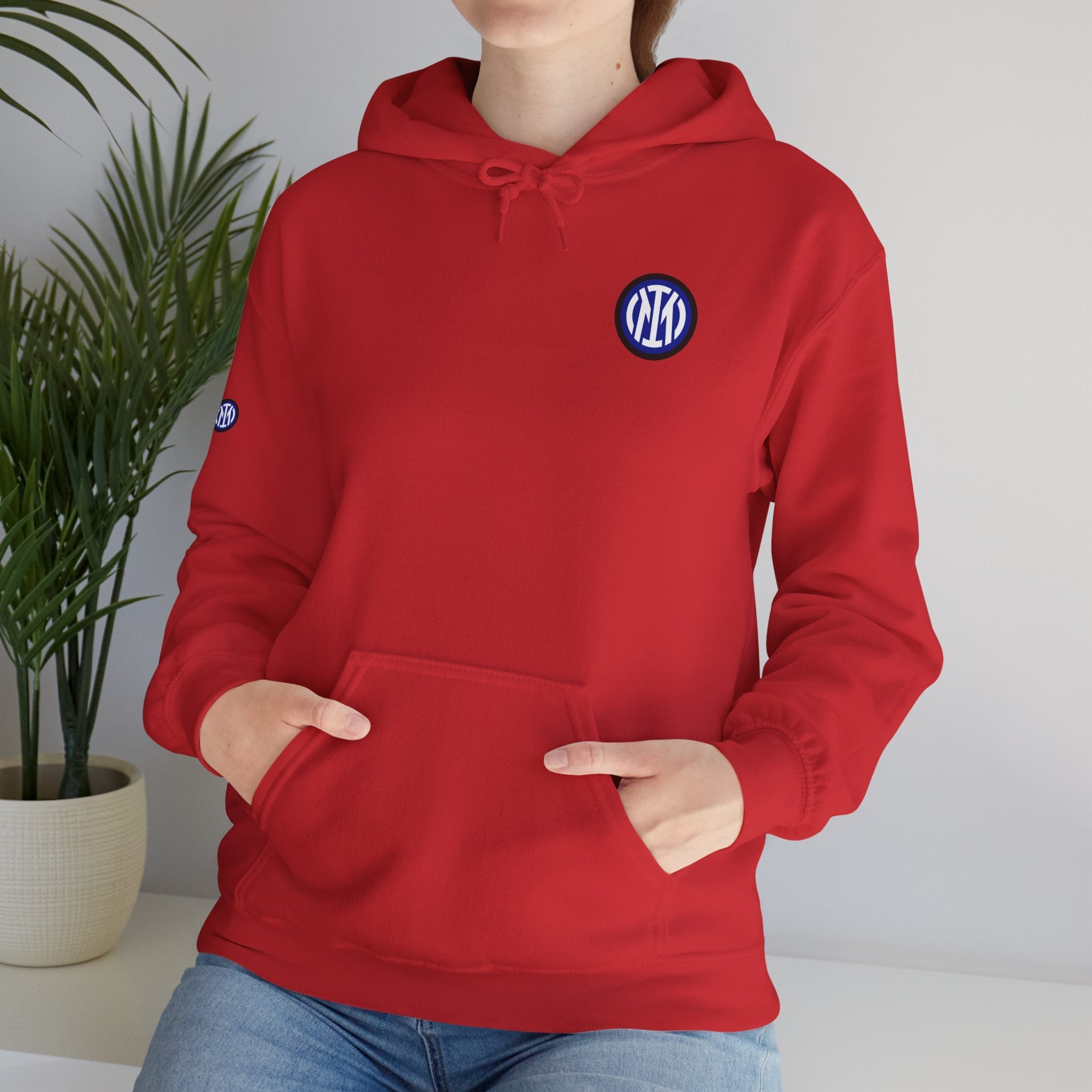 Inter Milan Logo Hoodie White Soccer Fan Pullover - Etna Gift