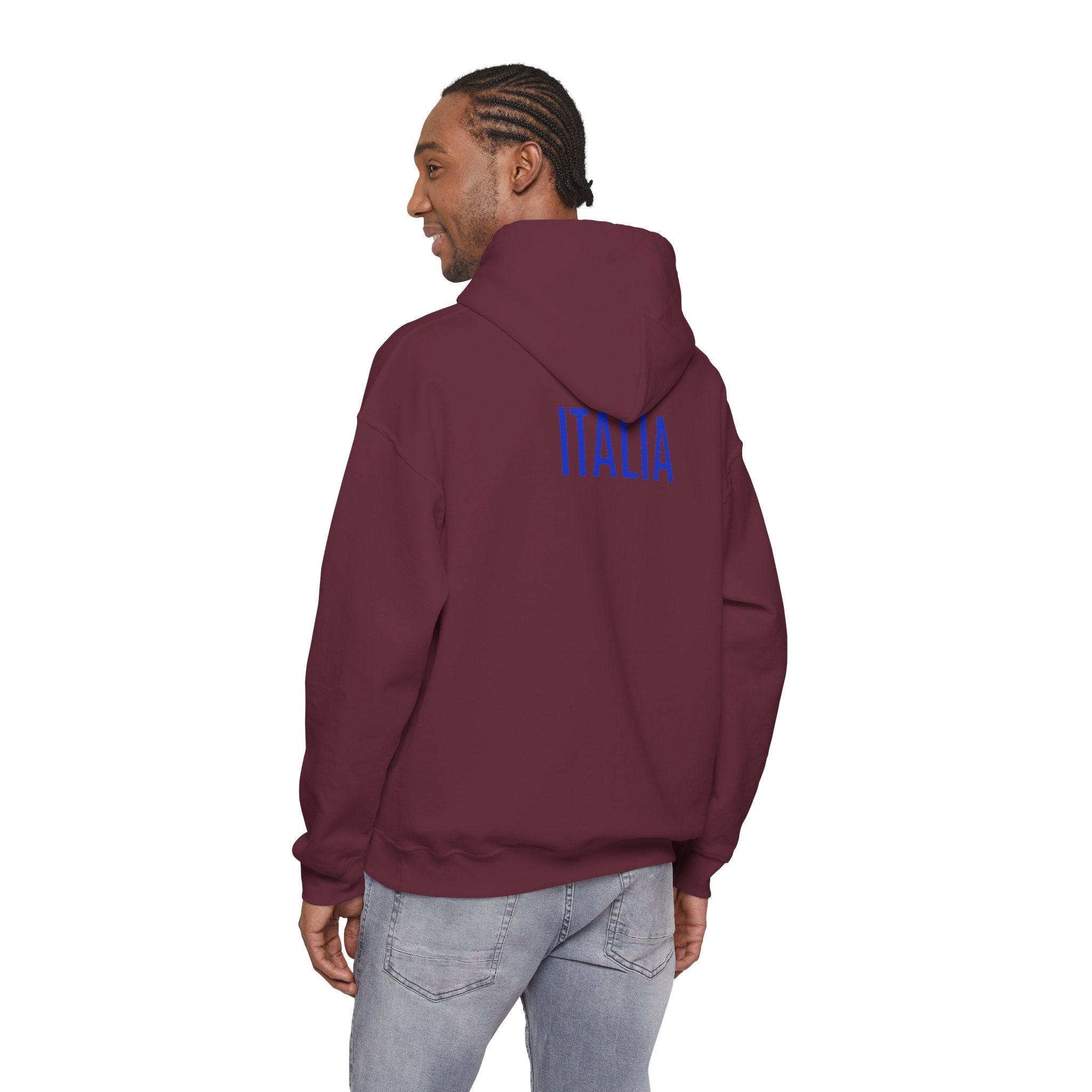 Italia Crest Hoodie Italian Flag Soccer Pullover - Etna Gift