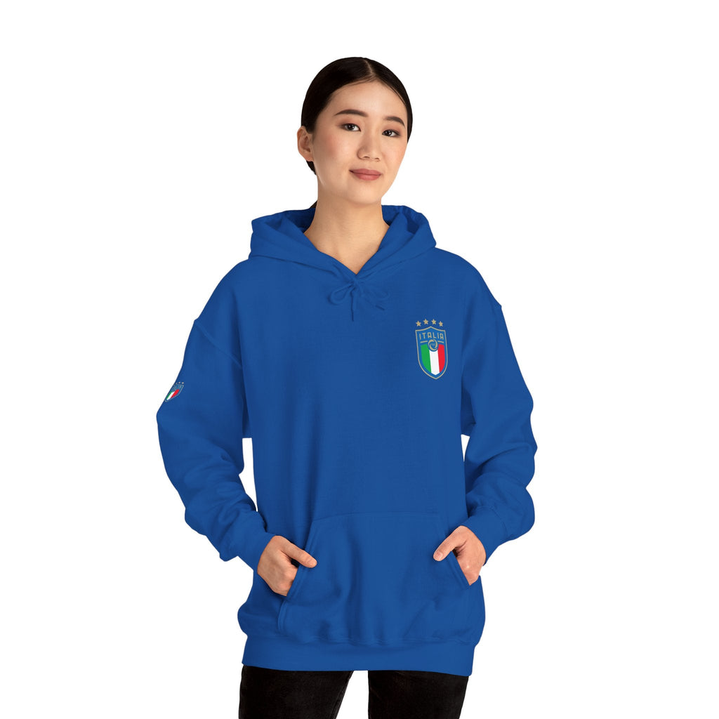Italia Crest Hoodie Italian Flag Soccer Pullover - Etna Gift