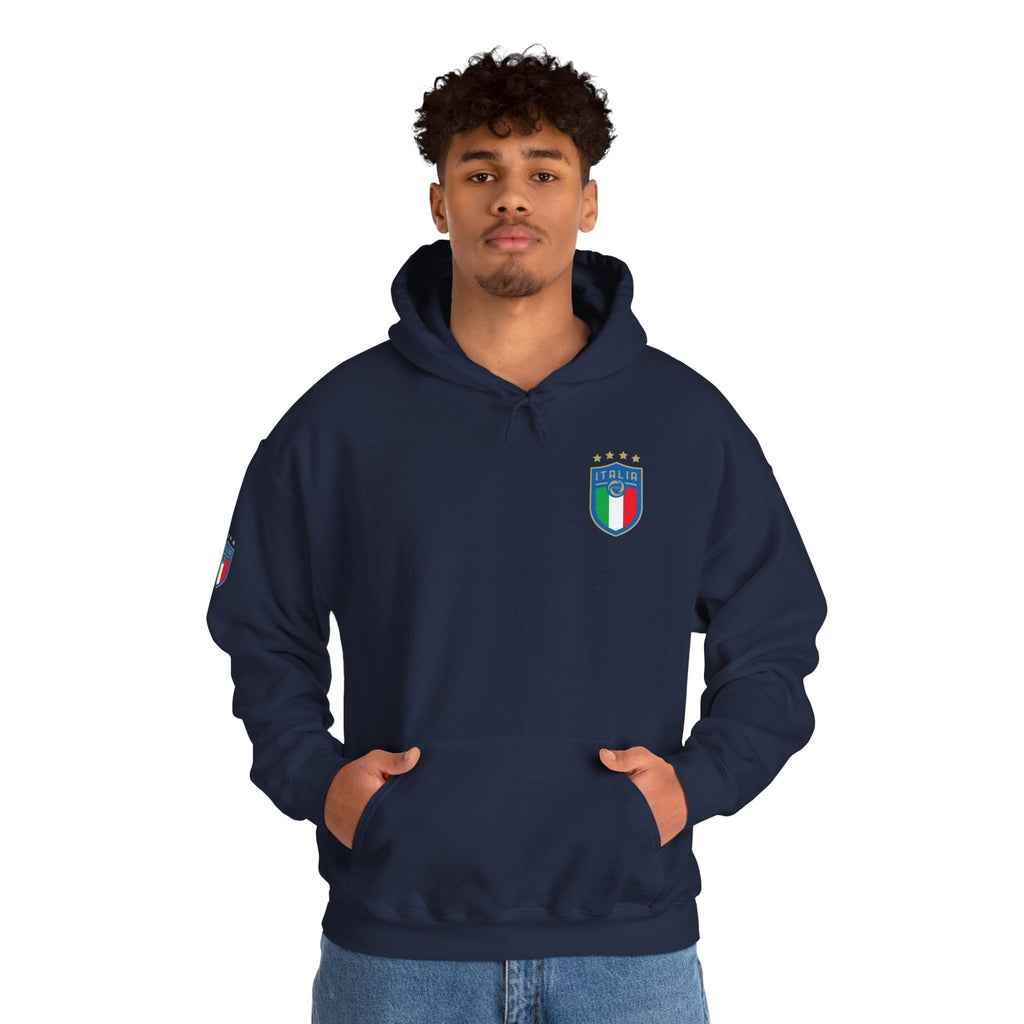 Italia Crest Hoodie Italian Flag Soccer Pullover - Etna Gift