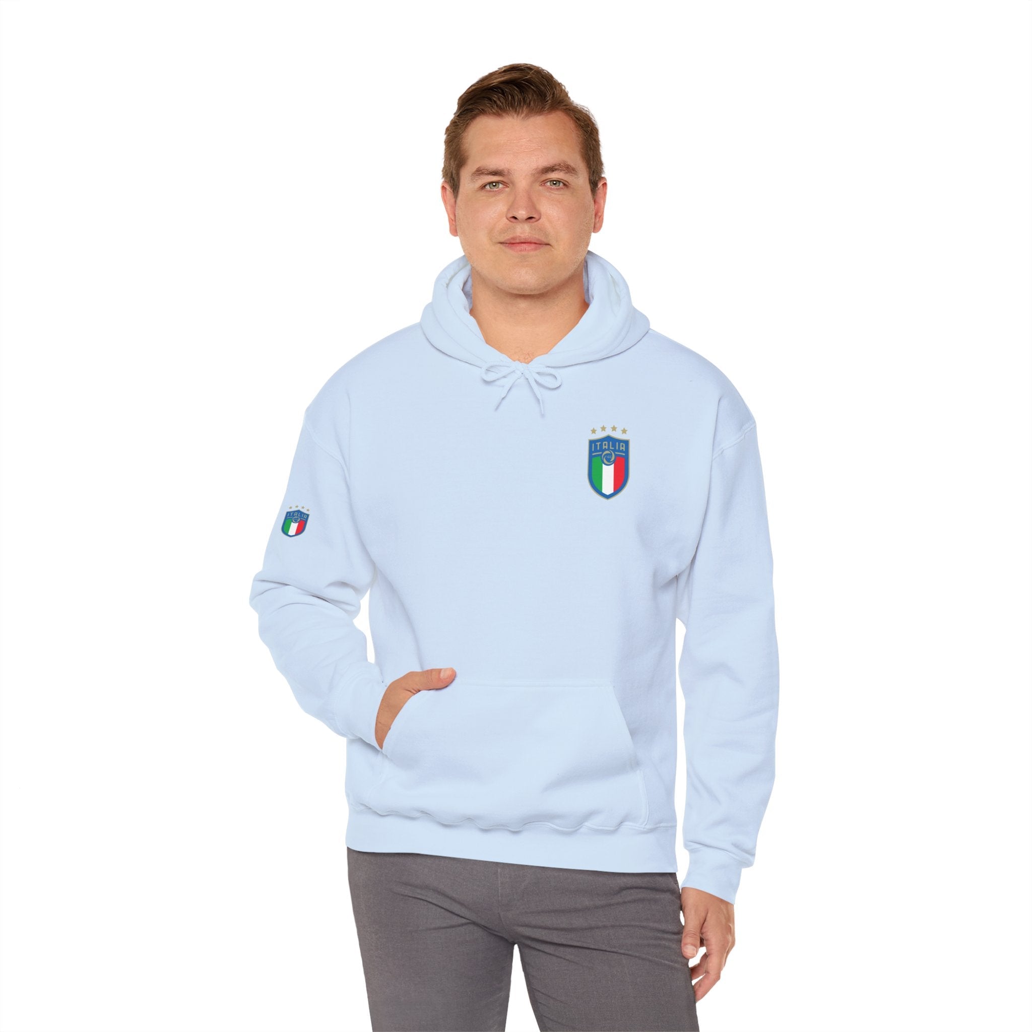 Italia Crest Hoodie Italian Flag Soccer Pullover - Etna Gift