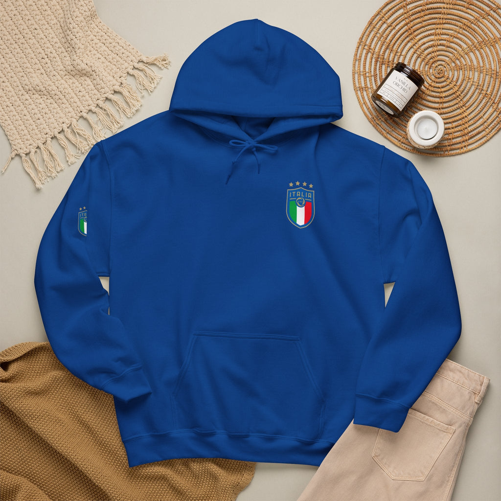 Italia Crest Hoodie Italian Flag Soccer Pullover - Etna Gift