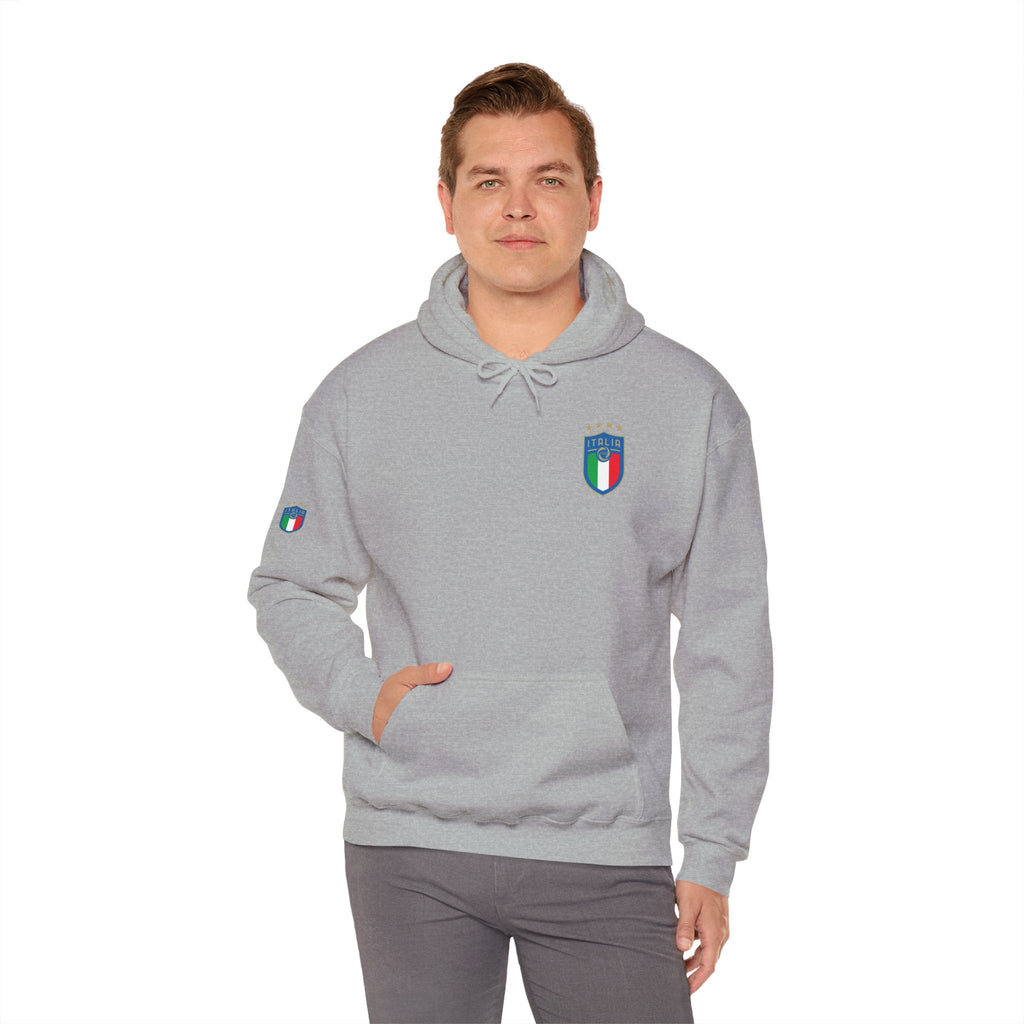 Italia Crest Hoodie Italian Flag Soccer Pullover - Etna Gift