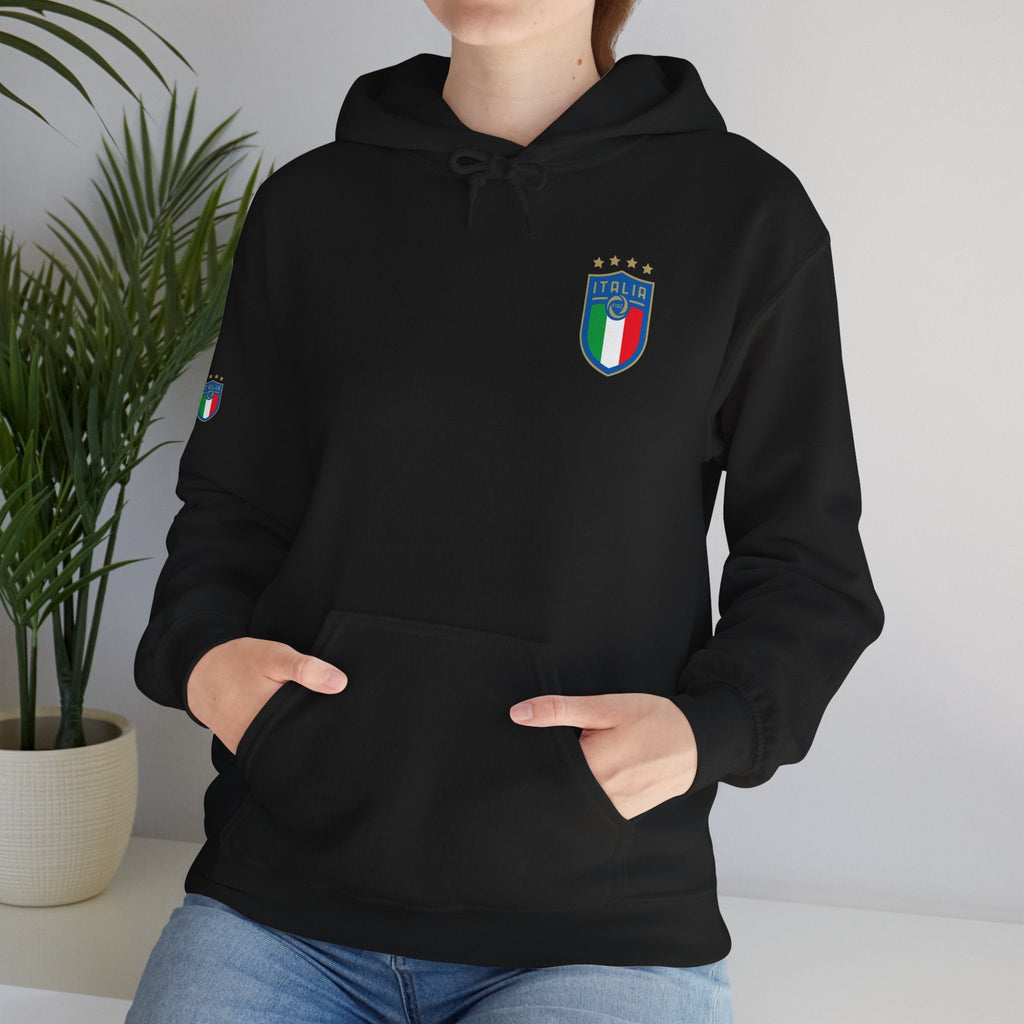 Italia Crest Hoodie Italian Flag Soccer Pullover - Etna Gift