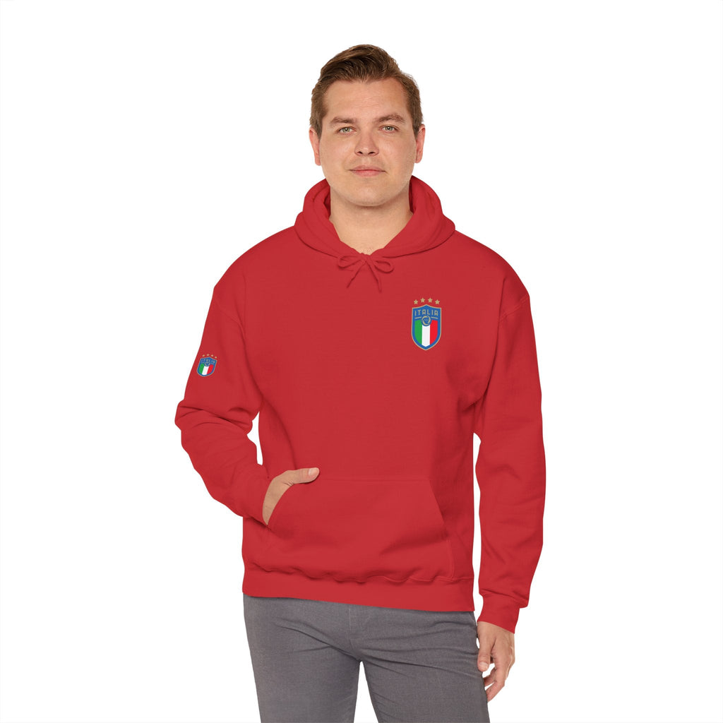 Italia Crest Hoodie Italian Flag Soccer Pullover - Etna Gift