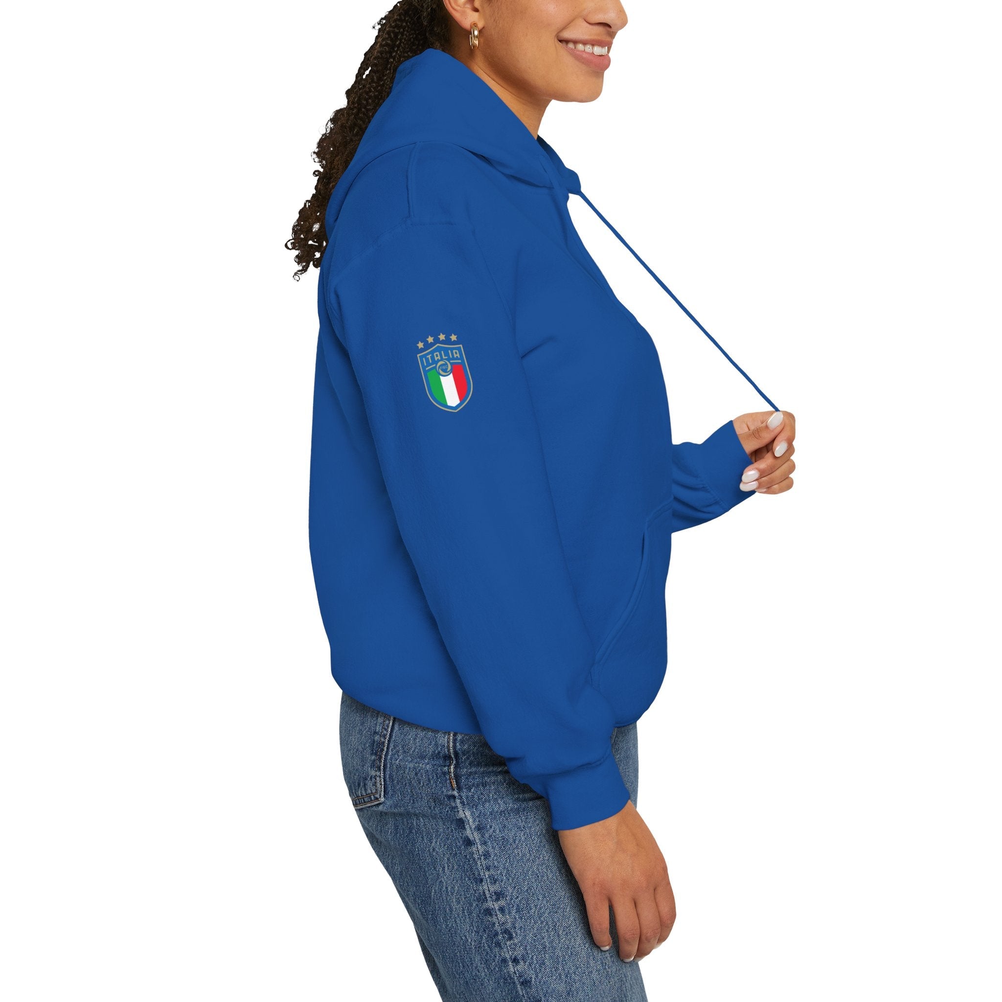 Italia Crest Hoodie Italian Flag Soccer Pullover - Etna Gift
