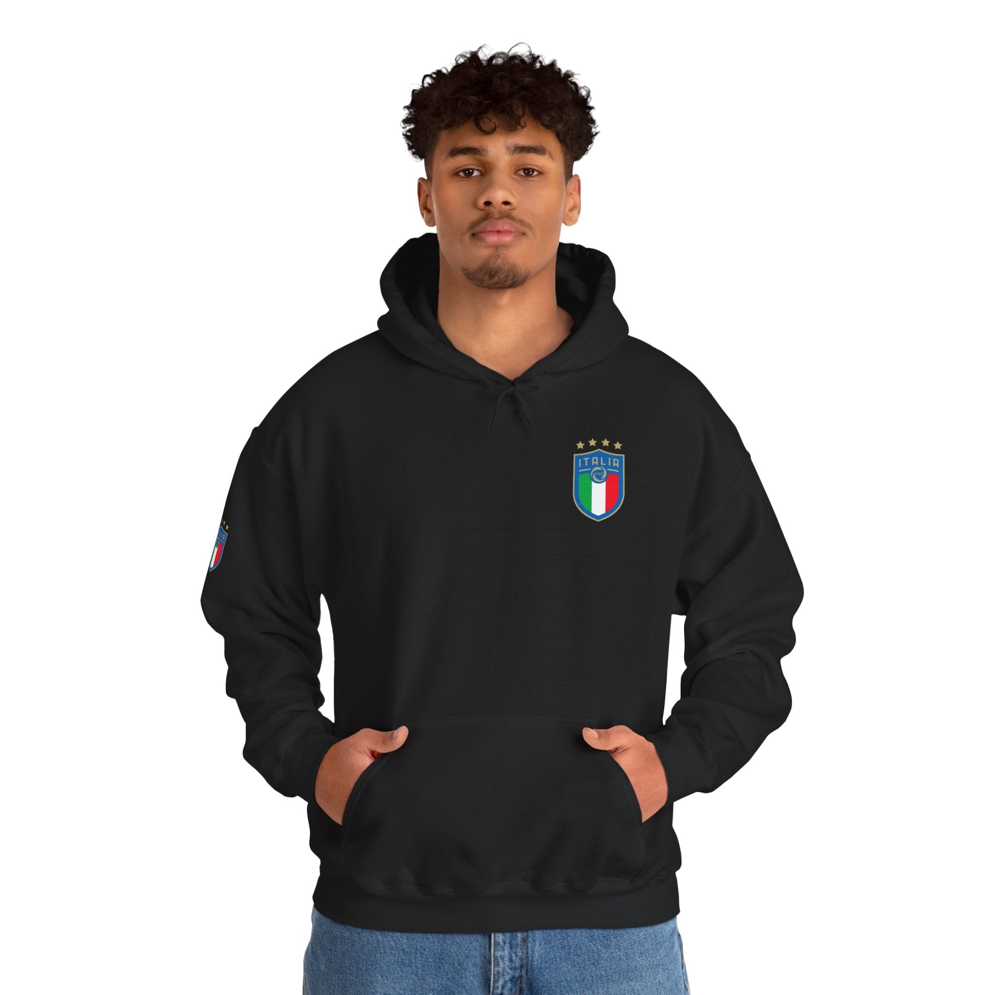 Italia Crest Hoodie Italian Flag Soccer Pullover - Etna Gift