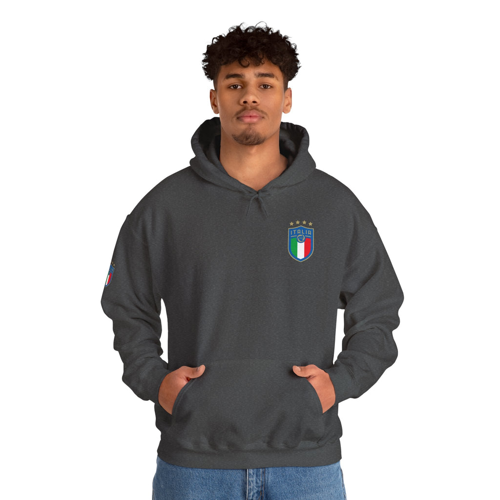 Italia Crest Hoodie Italian Flag Soccer Pullover - Etna Gift