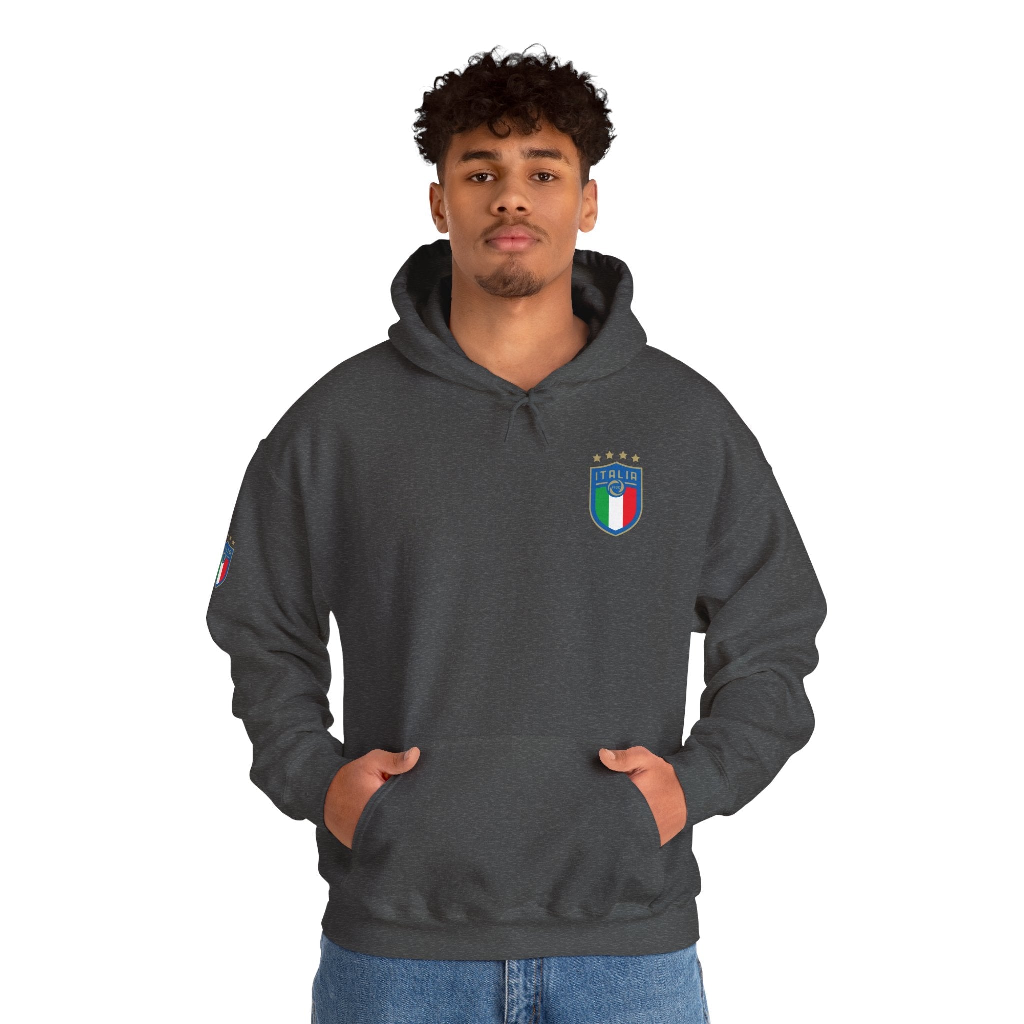 Italia Crest Hoodie Italian Flag Soccer Pullover - Etna Gift