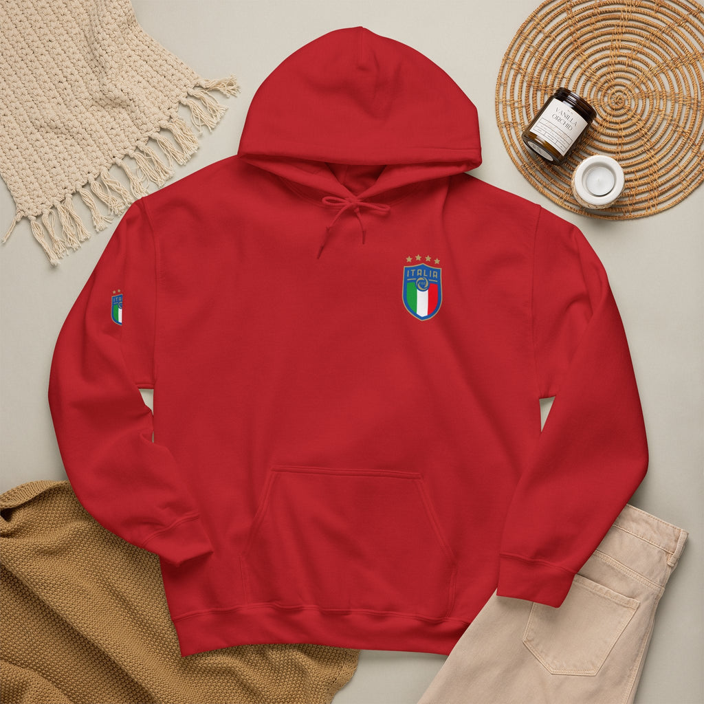 Italia Crest Hoodie Italian Flag Soccer Pullover - Etna Gift
