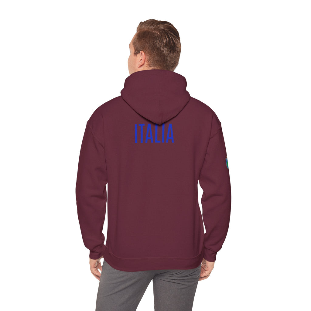 Italia Crest Hoodie Italian Flag Soccer Pullover - Etna Gift