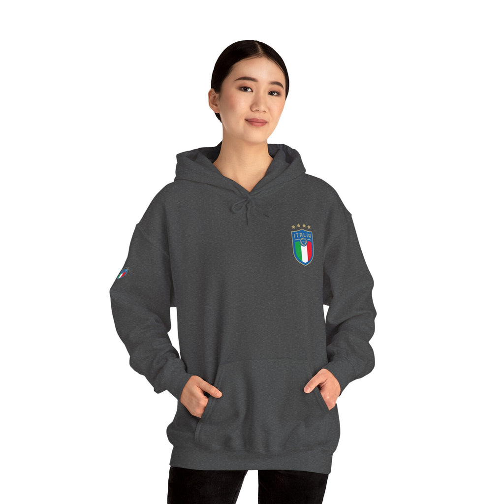 Italia Crest Hoodie Italian Flag Soccer Pullover - Etna Gift
